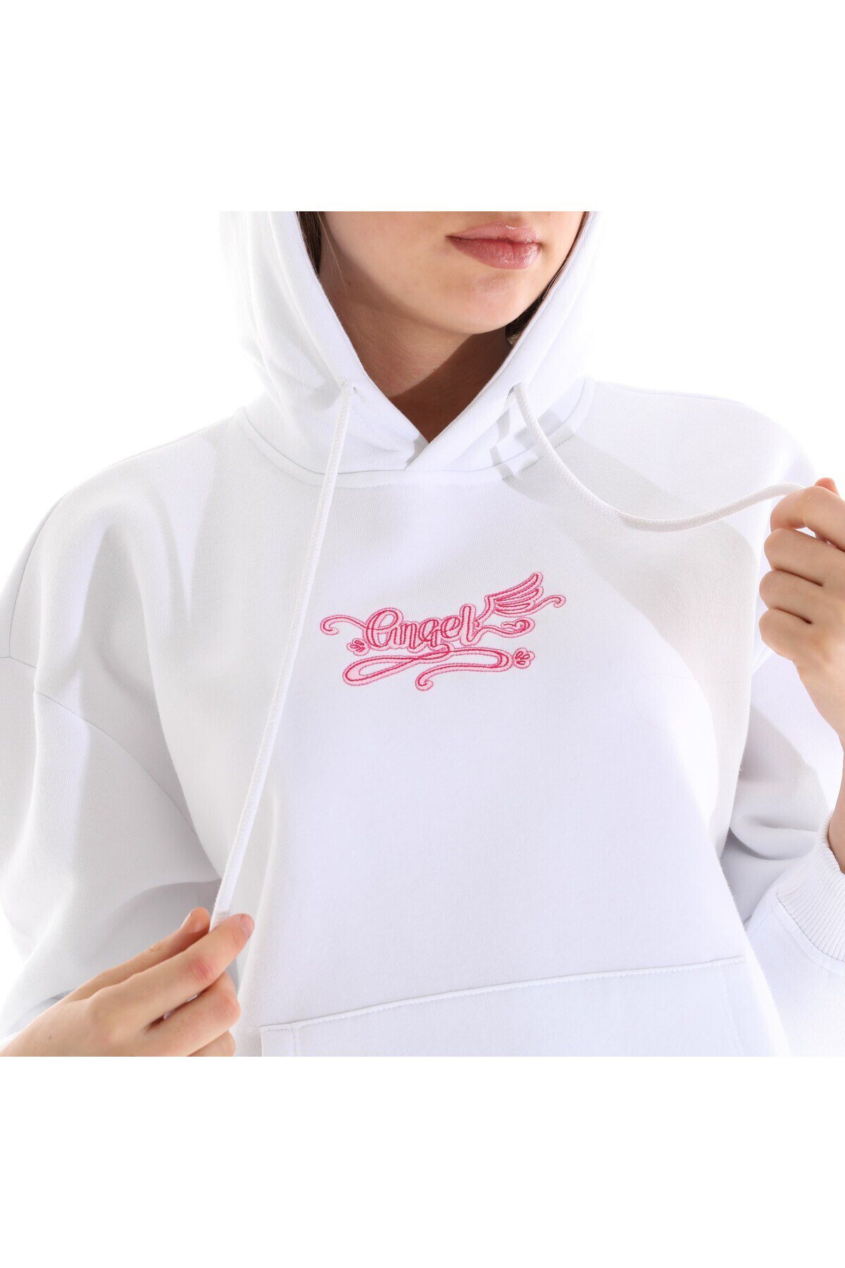 Defys Kadın Nakış Detaylı Kapüşonlu Sweatshırt