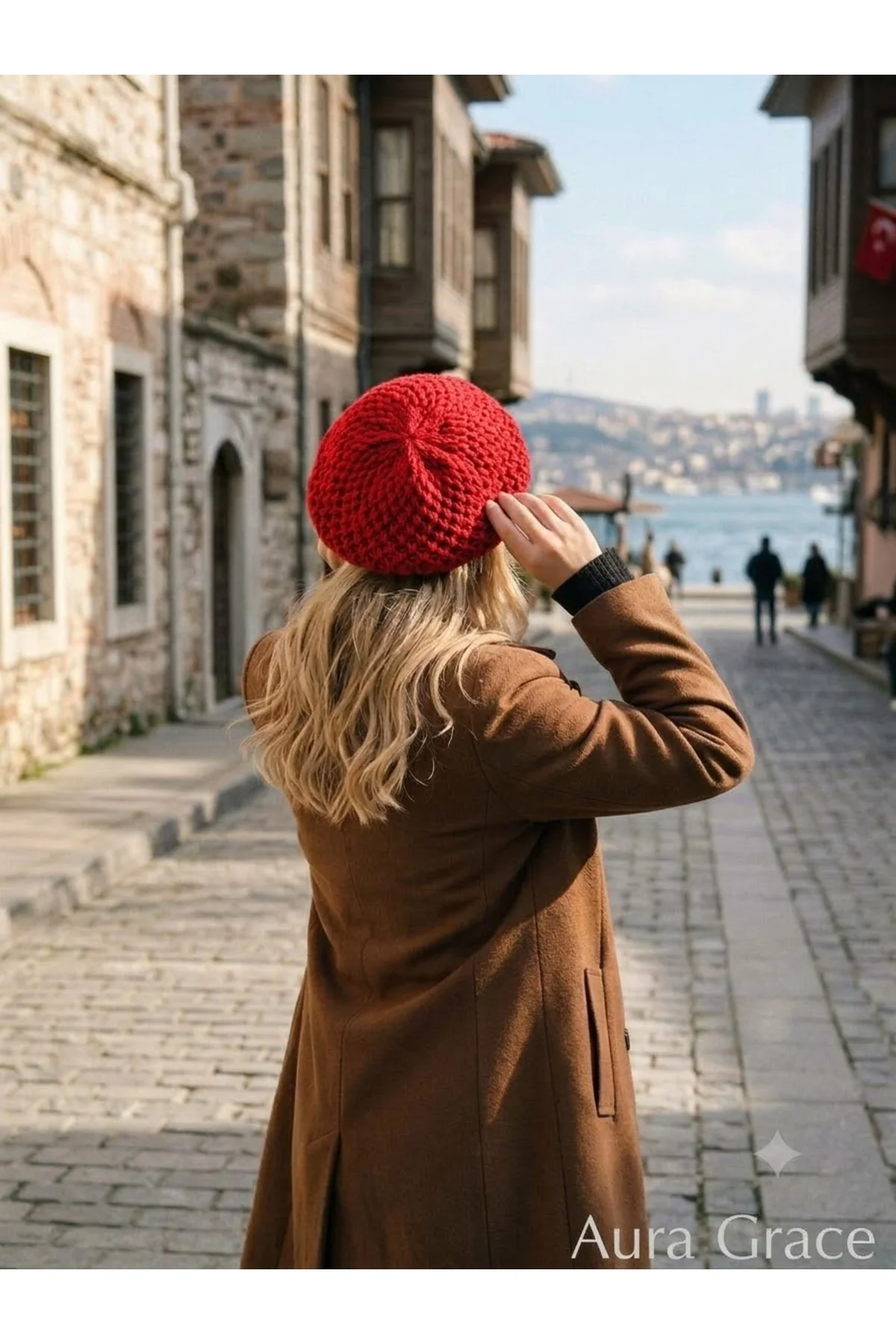 Kadın Örme Ressam Şapka Sepet Örgü Yumuşak Dokulu Fransız Beret Trend Tarz - Görsel 4