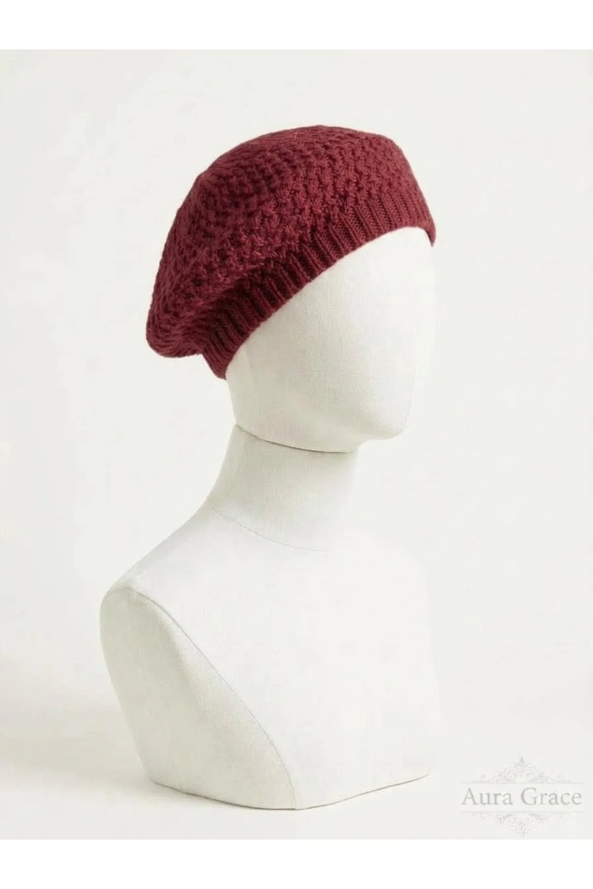 Kadın Örme Ressam Şapka Sepet Örgü Yumuşak Dokulu Fransız Beret Trend Tarz - Görsel 6