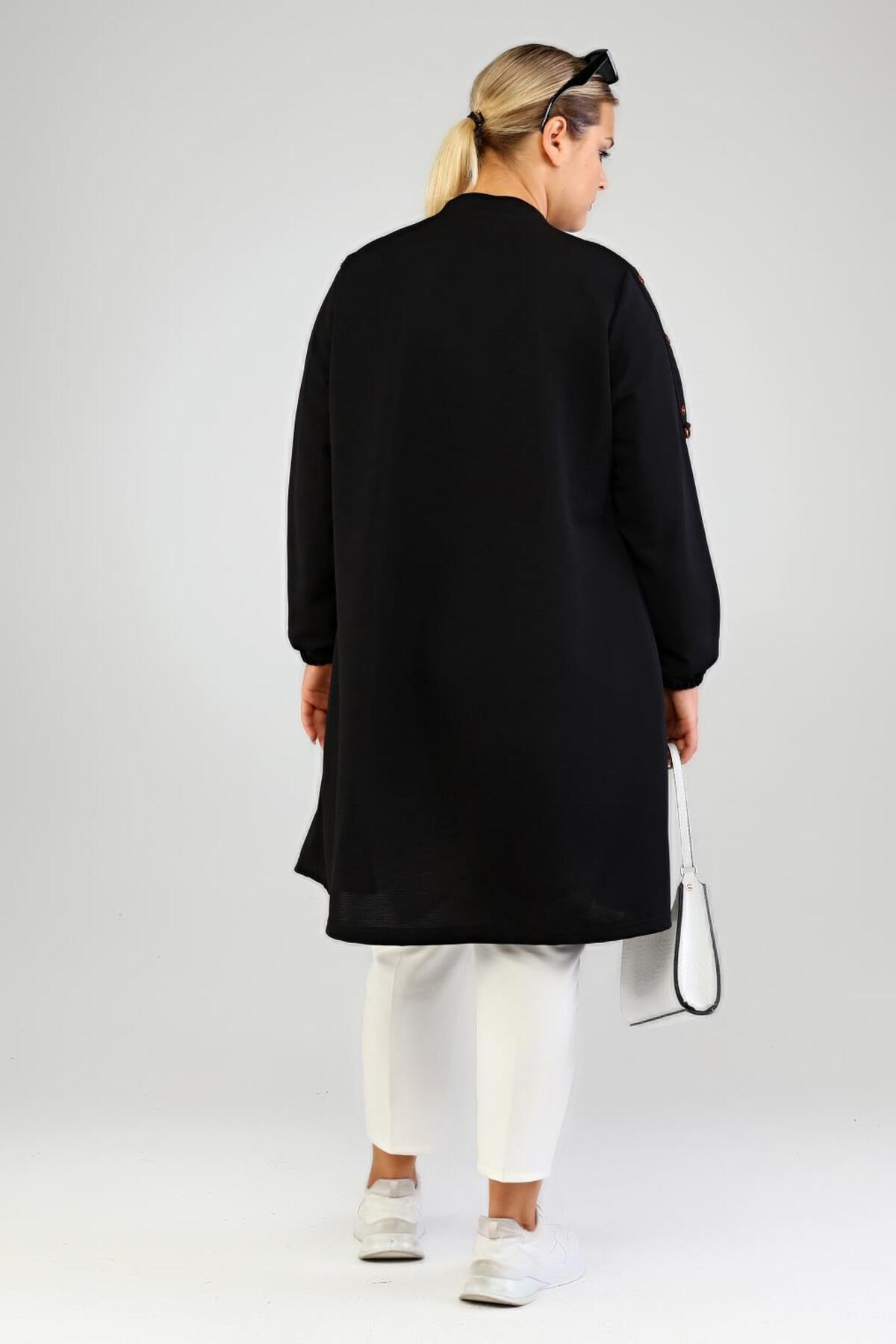 Kadin Ottoman Cepli Çelik Buyuk Beden Hırka