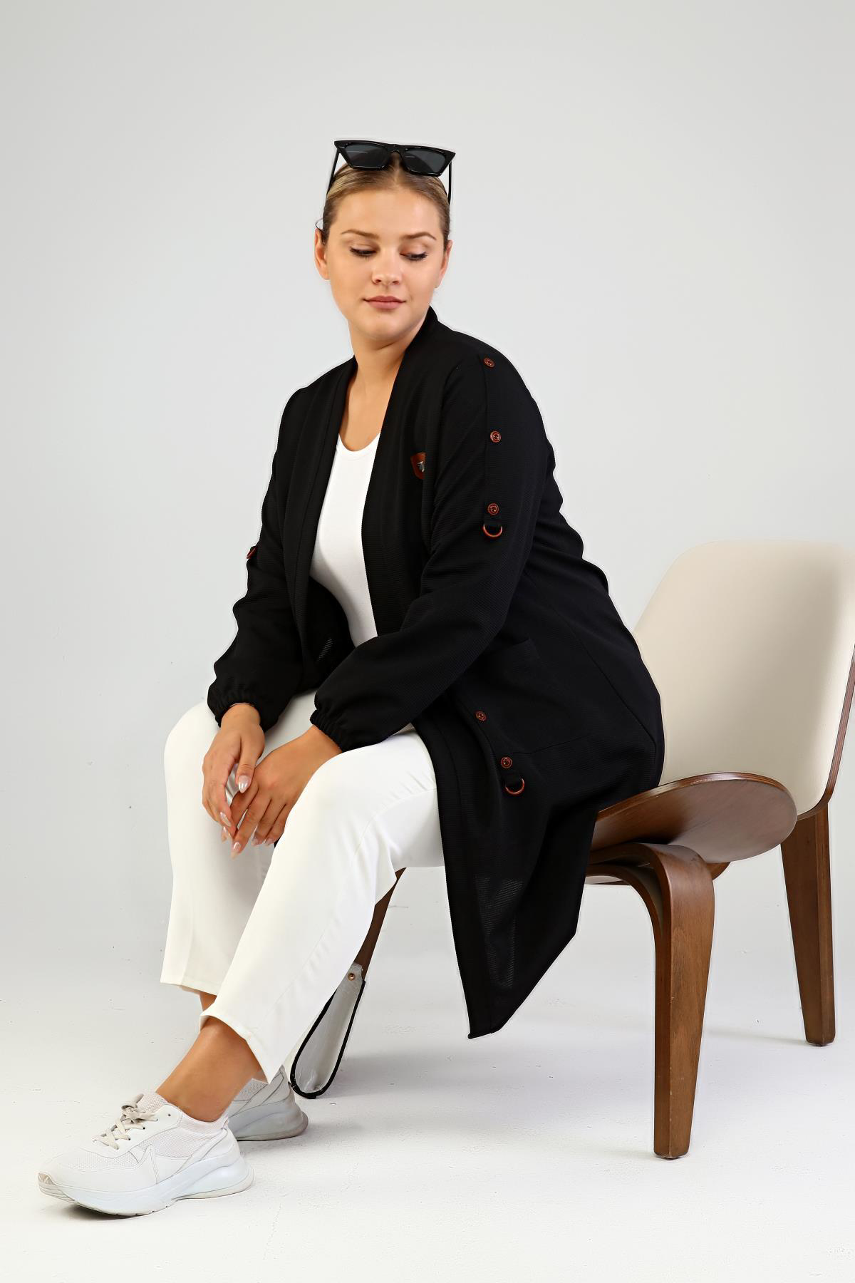 Kadin Ottoman Cepli Çelik Buyuk Beden Hırka