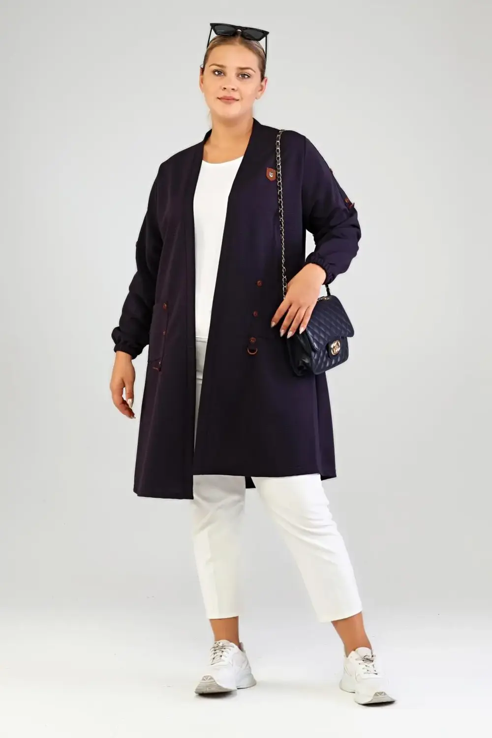 Kadin Ottoman Cepli Çelik Buyuk Beden Hırka