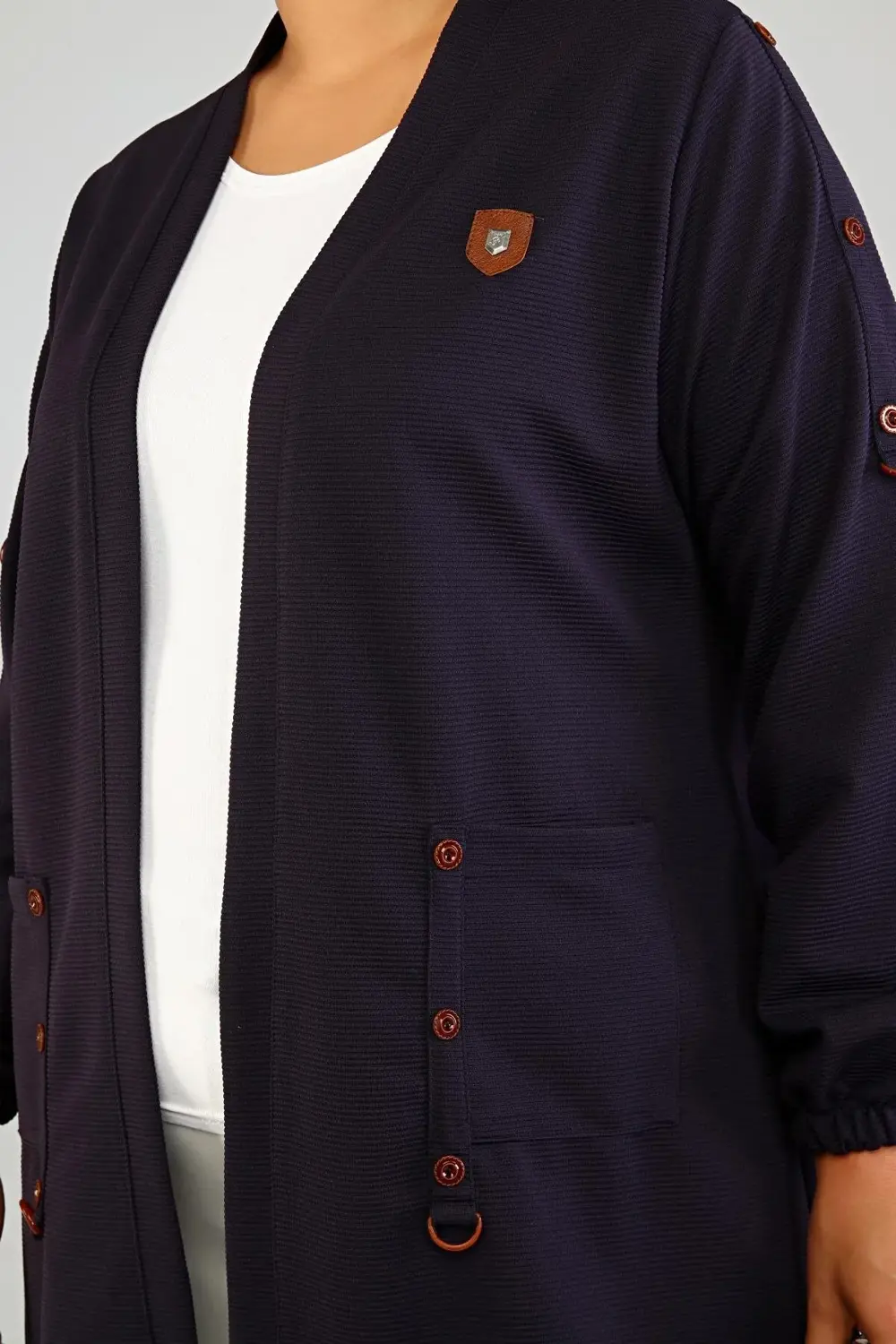 Kadin Ottoman Cepli Çelik Buyuk Beden Hırka