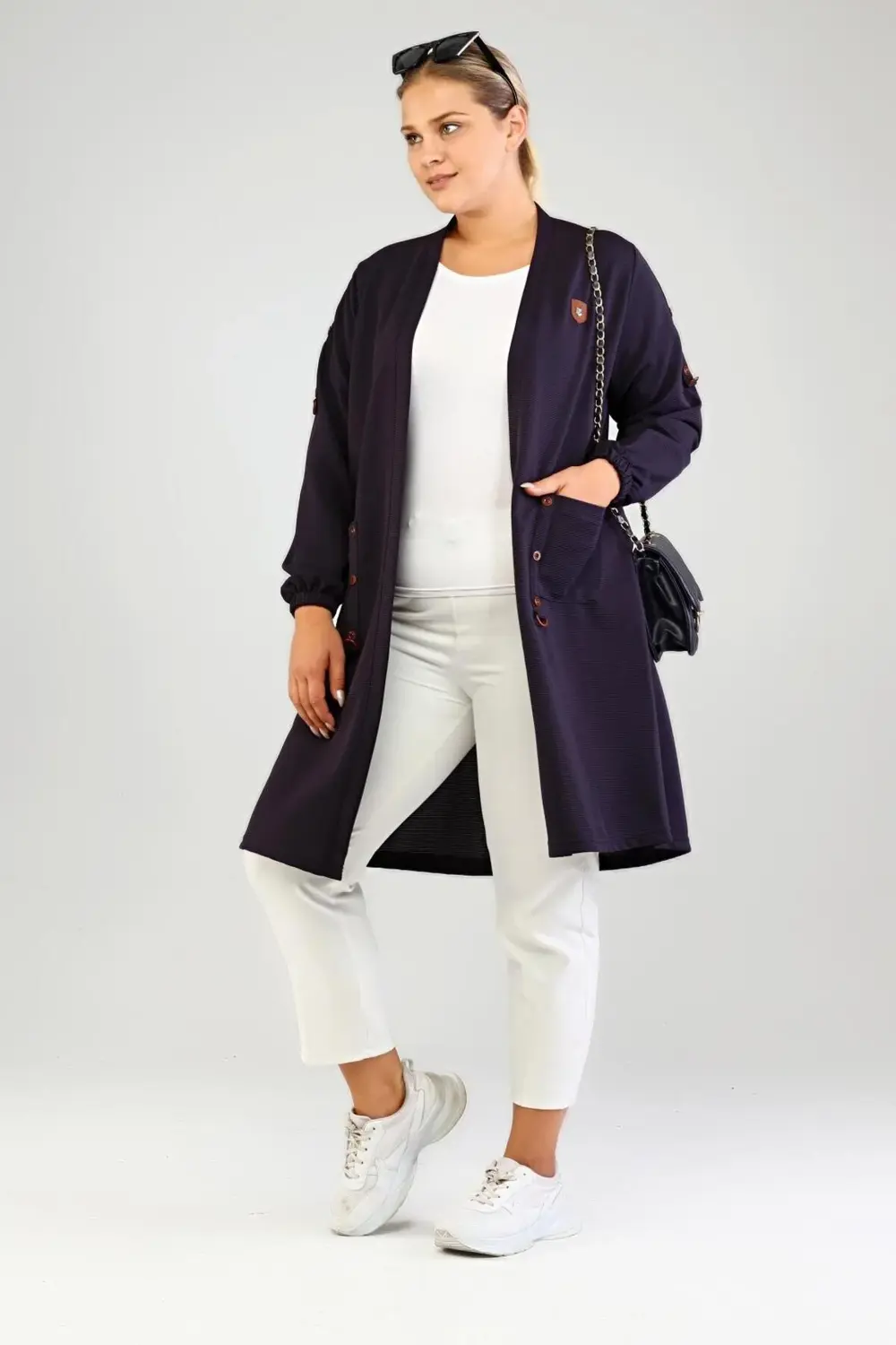 Kadin Ottoman Cepli Çelik Buyuk Beden Hırka