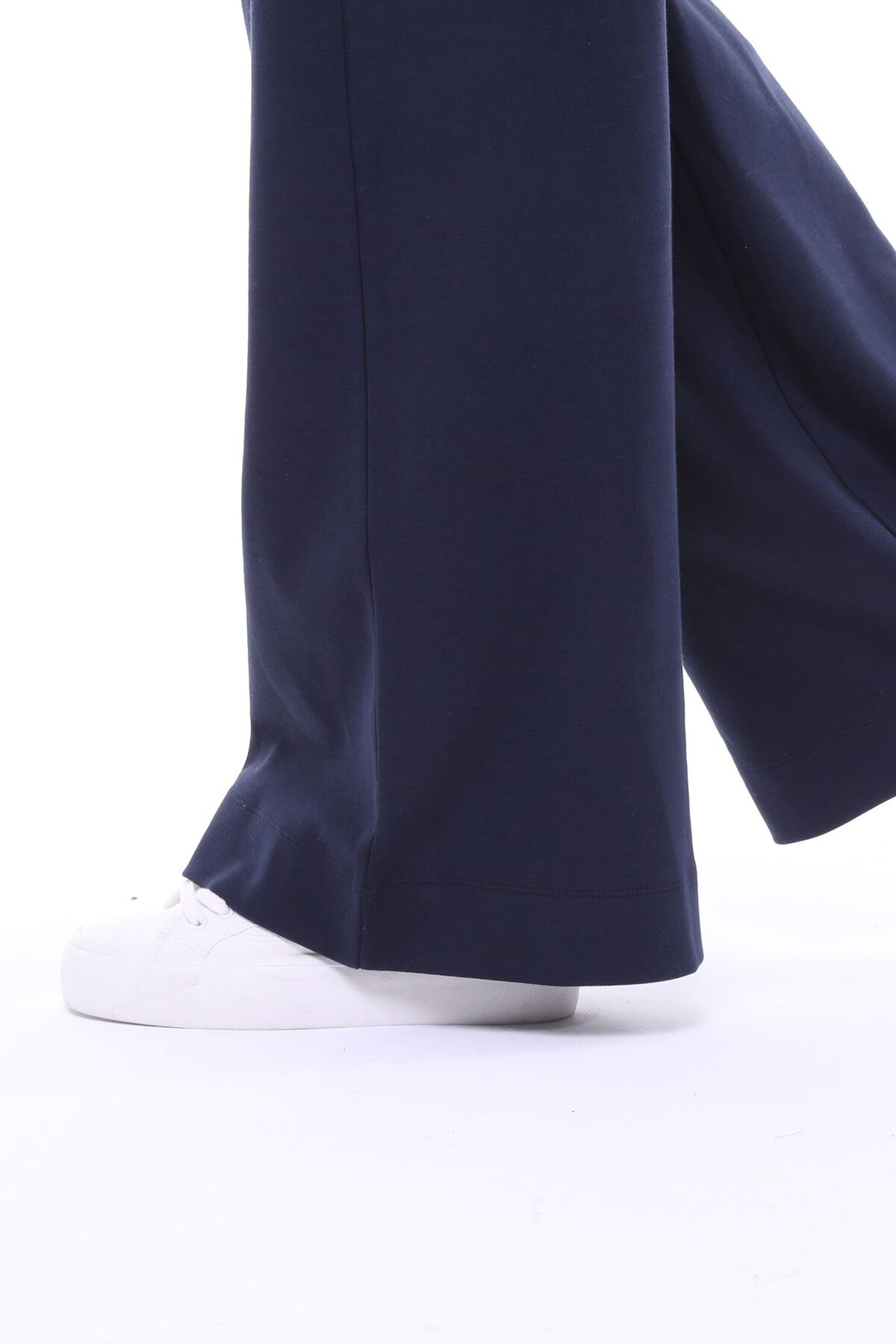 Defys Kadin Bol Paça Cepli Oversize Fit Pantolon Lacivert