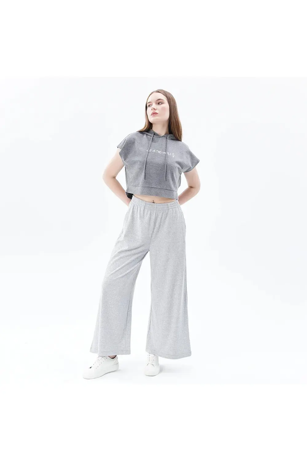 Kadın Oversize Bol Paça Pantolon Tarçın