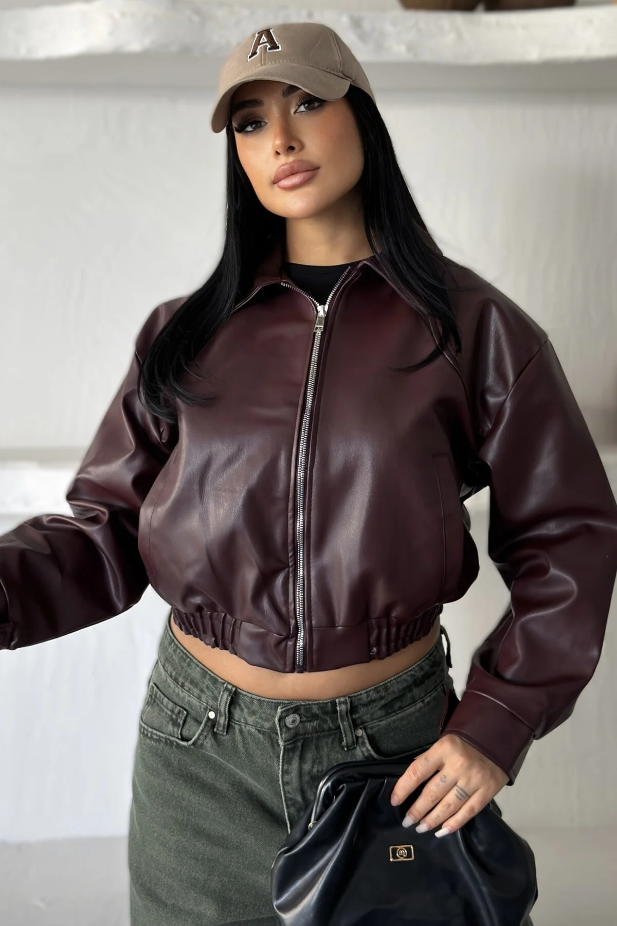 Kadın Oversize Crop Suni Deri Bomber Ceket Fiyatı, Yorumları ve Özellikleri
