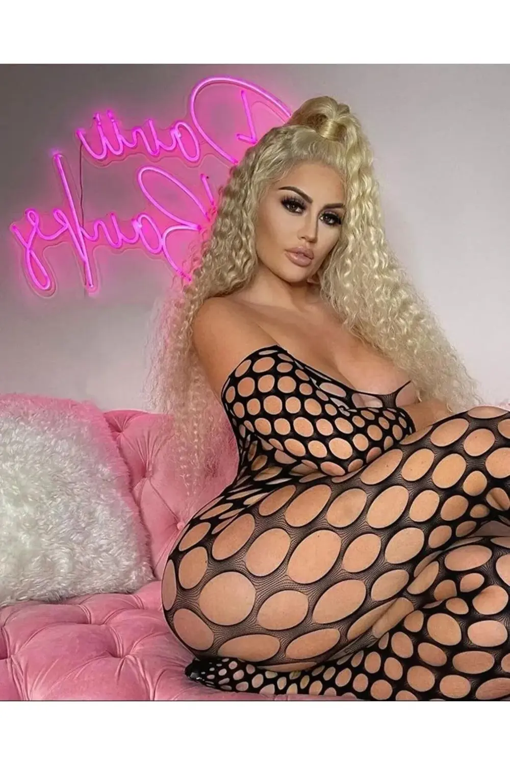 Pilelistore Kadın Özel Bölgesi Açık Siyah File Fantazi Vücut Çorabı