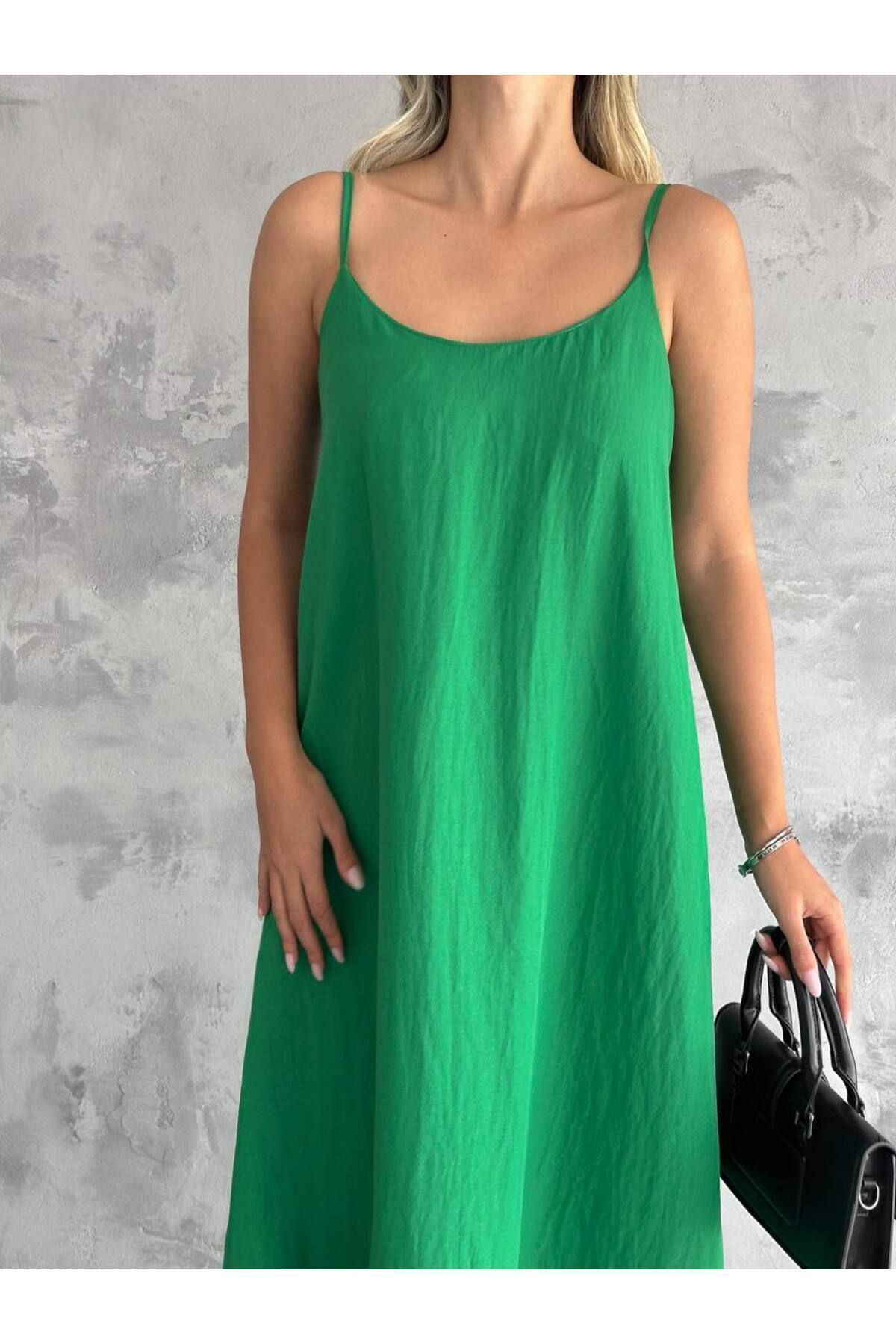 Fiolin Kadin Pamuk Ayar Askili Aerobin Salaş Elbise