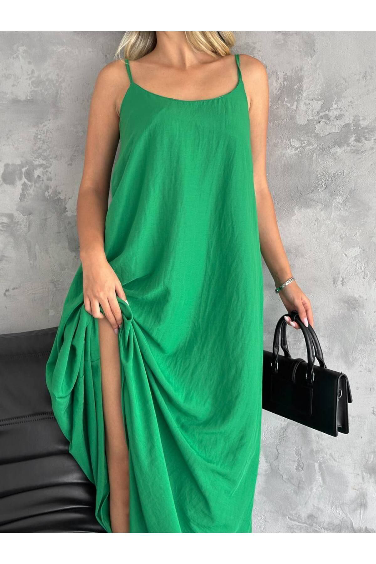 Fiolin Kadin Pamuk Ayar Askili Aerobin Salaş Elbise