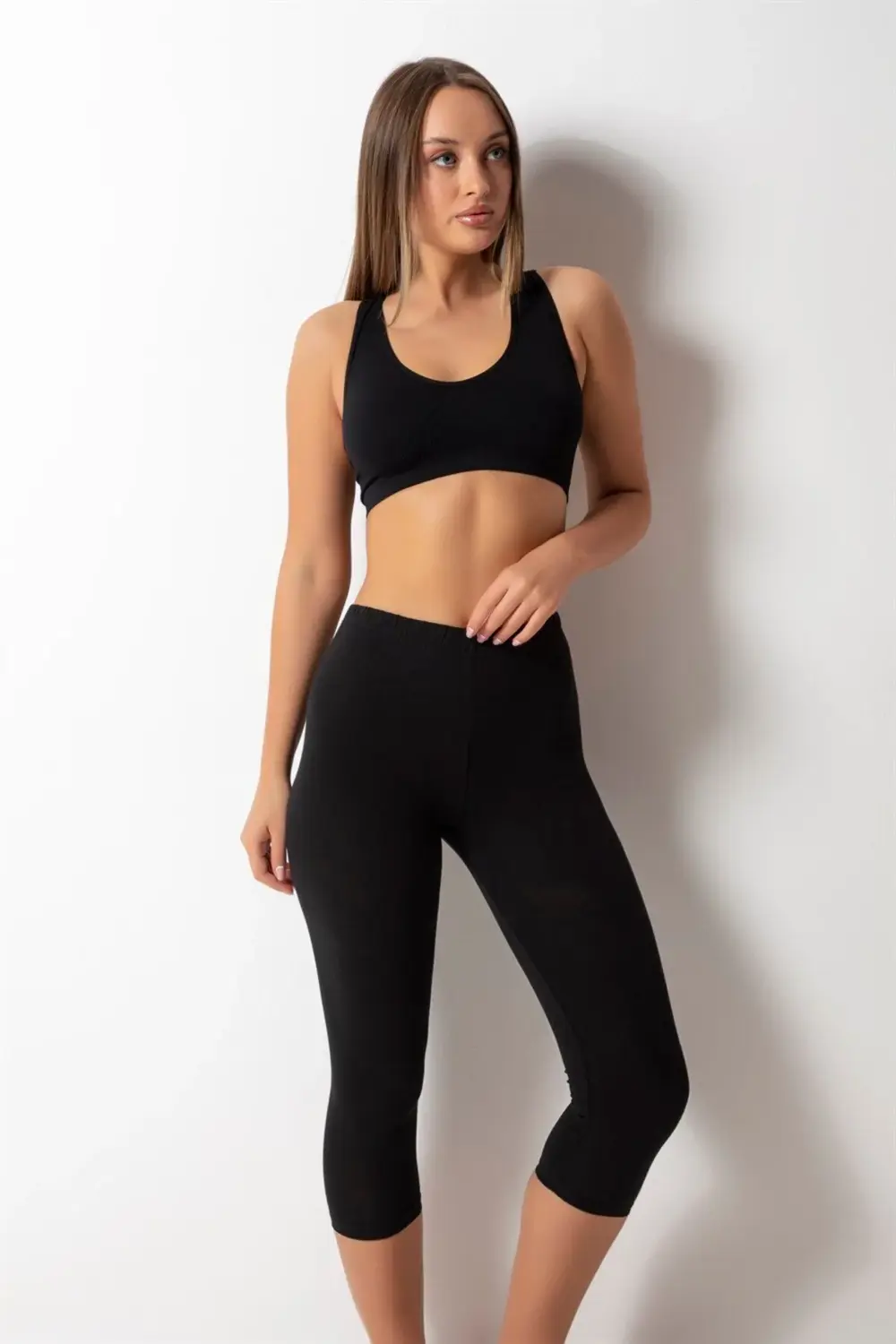 Kadın Pamuk Diz Altı Tayt 1466