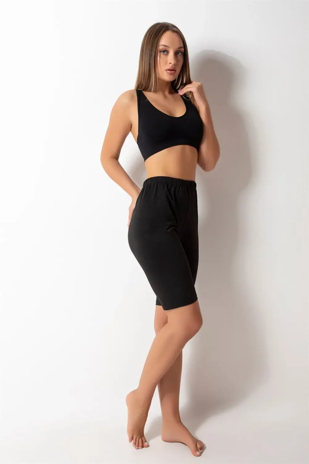 Kadın Pamuk Diz Üstü Tayt 122