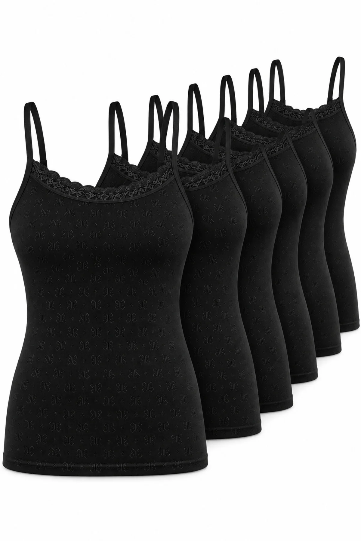 Kadın Pamuklu İp Askılı Dantelli Atlet 6’lı Paket %100 Pamuk Siyah Beyaz Ten M-L-XL-2XL Kadın Pamuklu İp Askılı Dantelli Atlet 6’lı Paket %100 Pamuk Siyah Beyaz Ten M-L-XL-2XL
