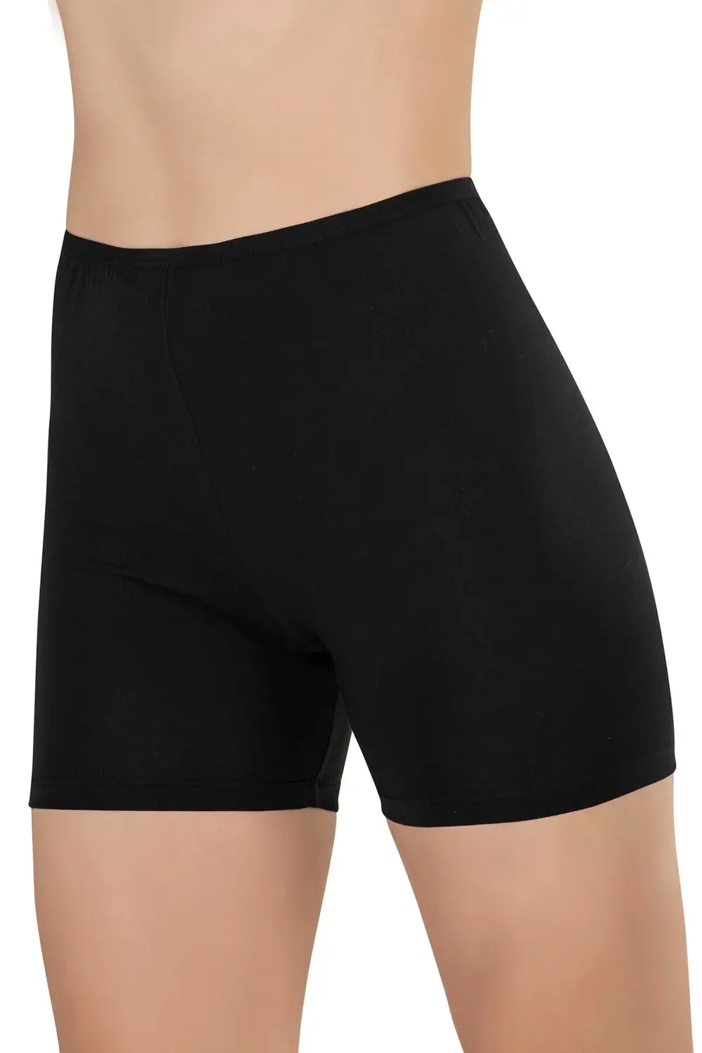 Kadın Pamuklu Likralı Ara Boy Diz Üstü Kısa Tayt Şort Boxer