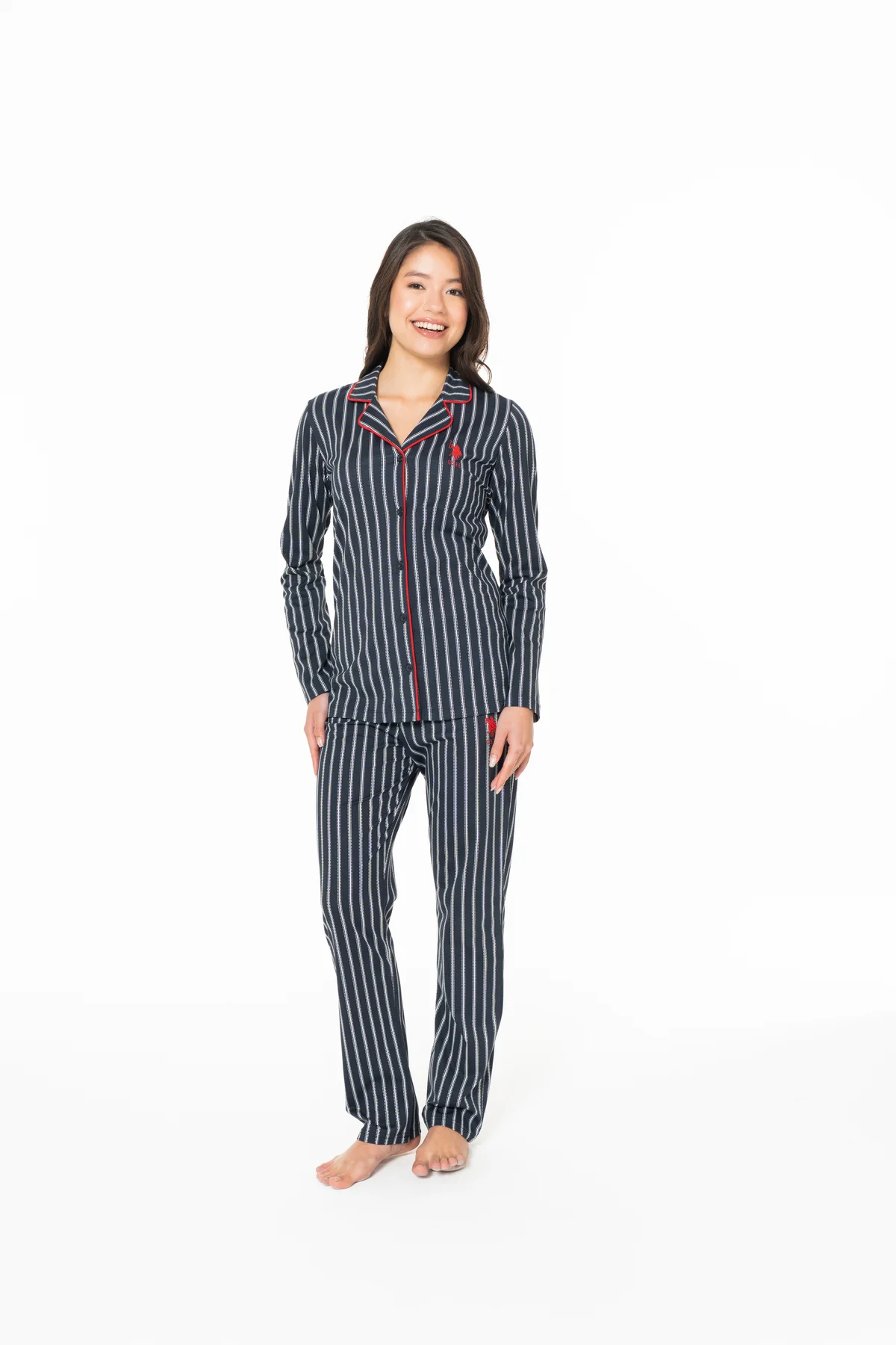 Kadın Pamuklu Lisanslı Pijama Takımı 20138-LACİVERT-L