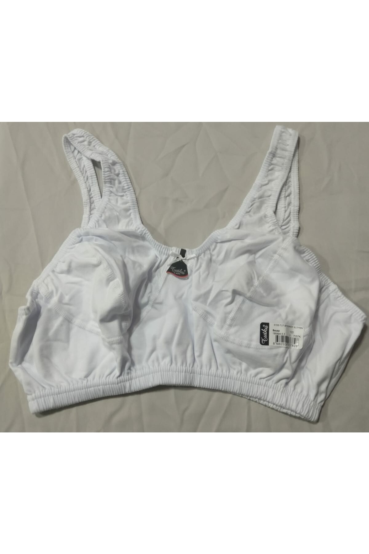 Kadın Pamuklu Penye Yarım Atlet Anne Battal Beyaz Renk Sütyen 120