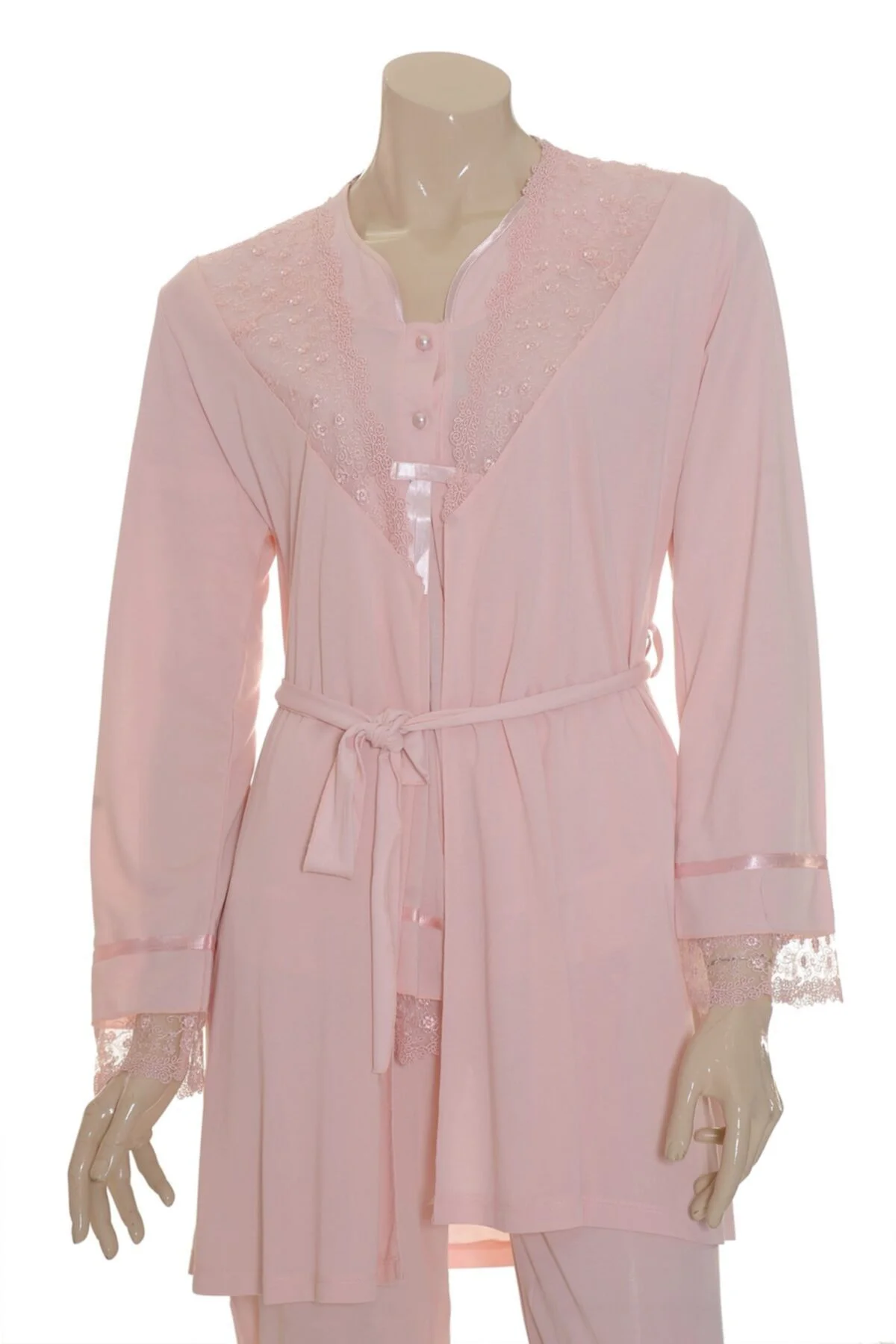 Kadın Pembe 3'lü Pijama Takımı 2190