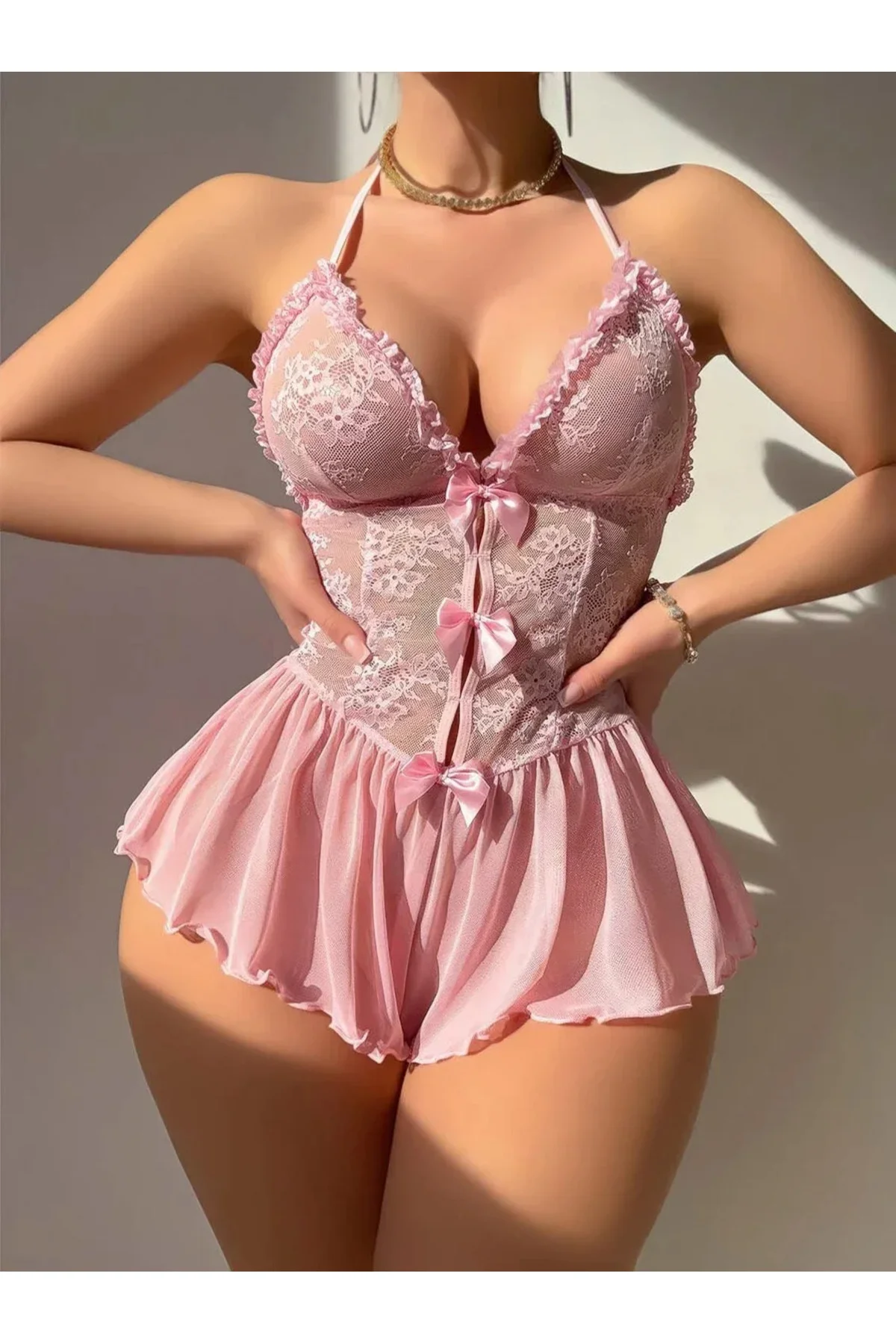 Kadın Pembe Fiyonk Detaylı Kostüm 2309 Fiyatı, Yorumları ve Özellikleri