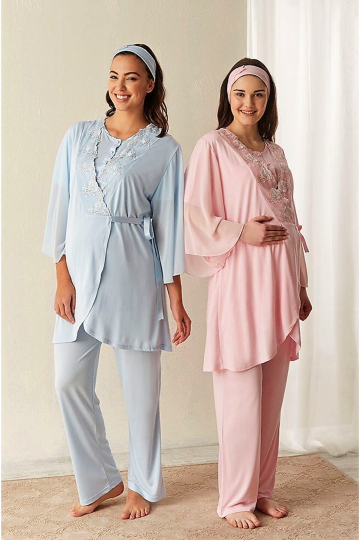 Haluk Bayram Kadın Pembe Lohusa Seti