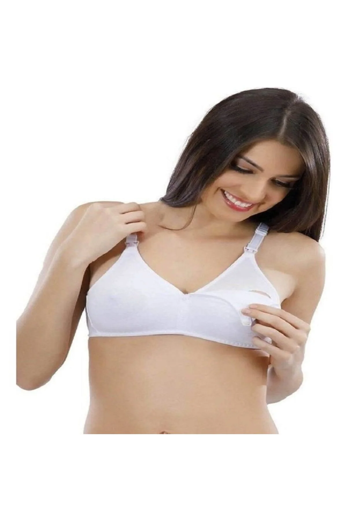 Kadın Penye Pamuklu Kolay Açılabilir Kancalı Emzirme Sütyeni