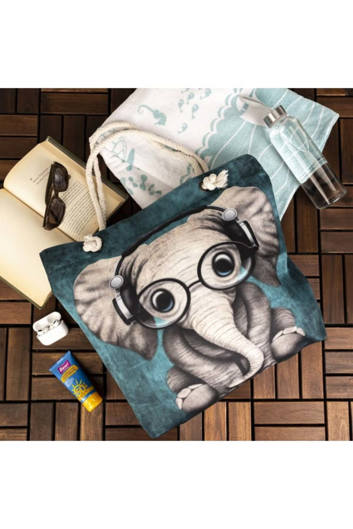 Monalisa Home Kadin Plaj Çantasi Rengarenk Desenli