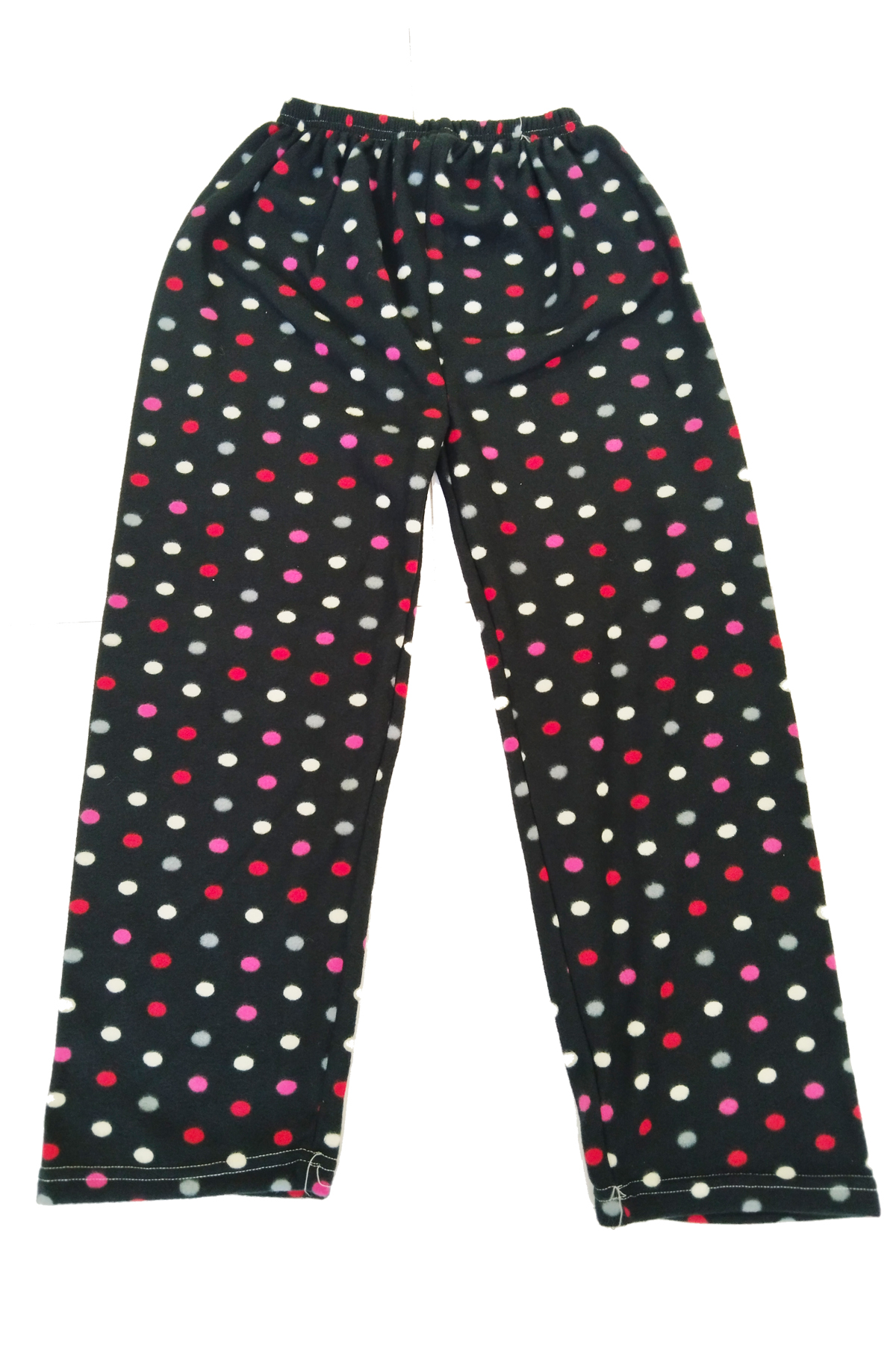 Kadın Polar Pijama Altı Termal Özellikli Siyah Puantiye Desenli E