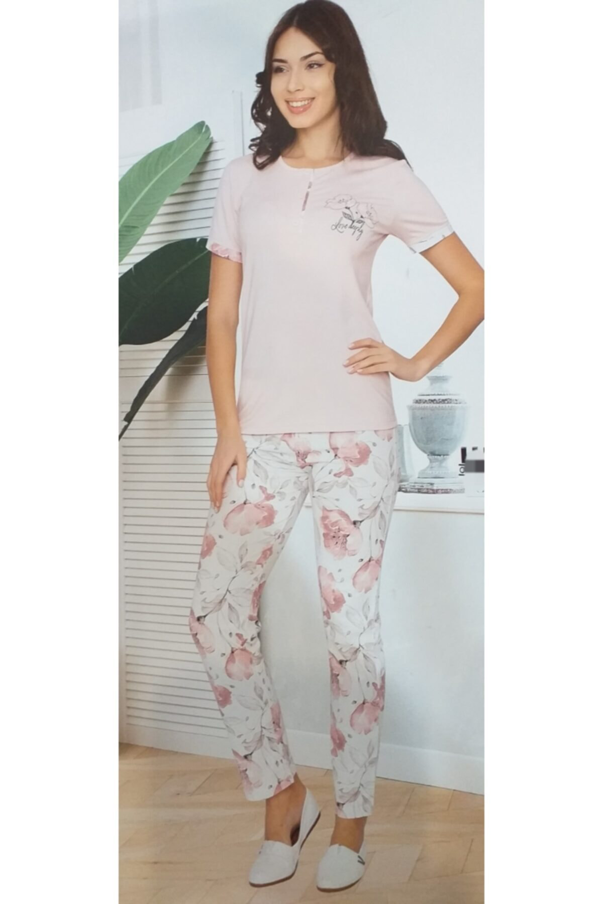 Kadın Pudra Pijama Takımı