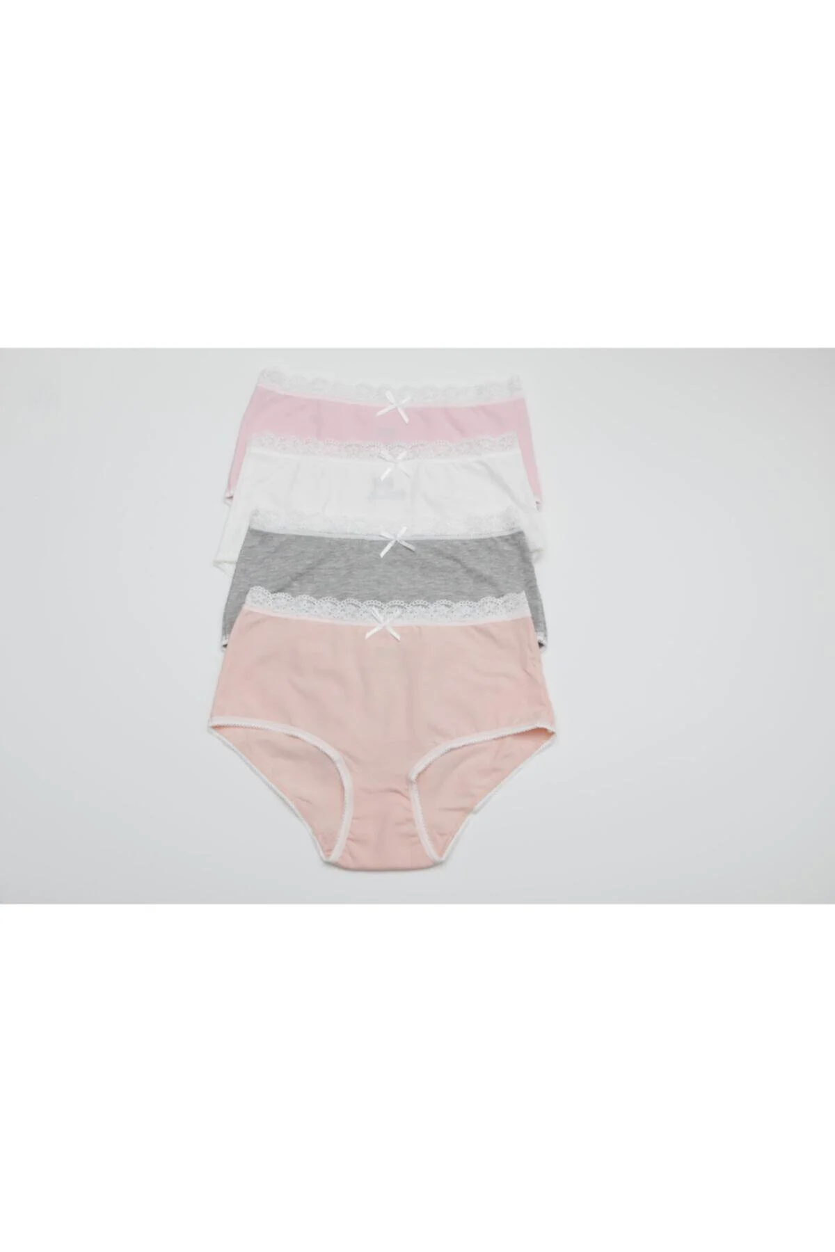 Kadın Renkli Dantelli Yüksek Bel Midi Külot 4 lü