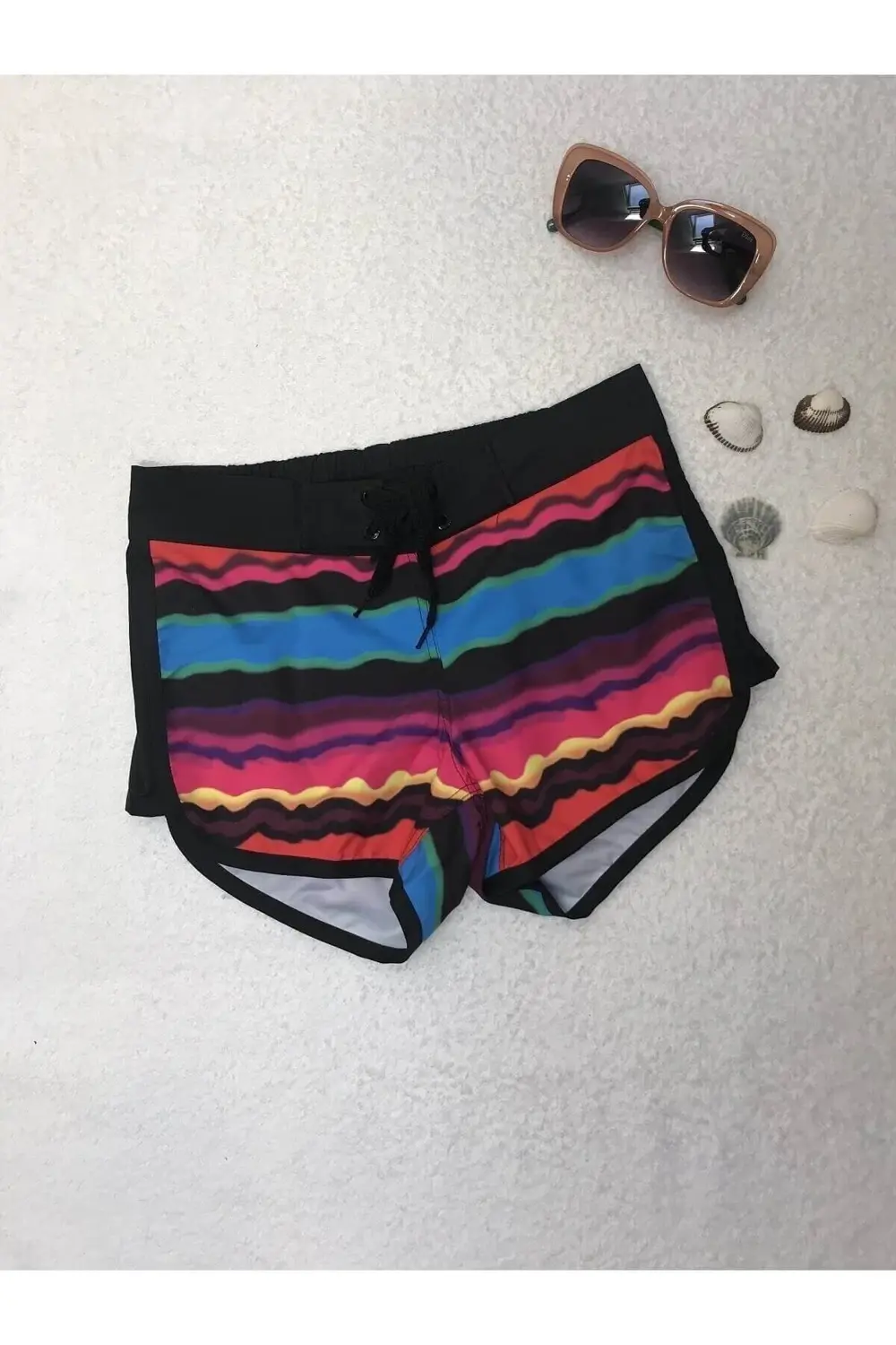 Kadın Renkli Kısa Deniz Şort Mayo