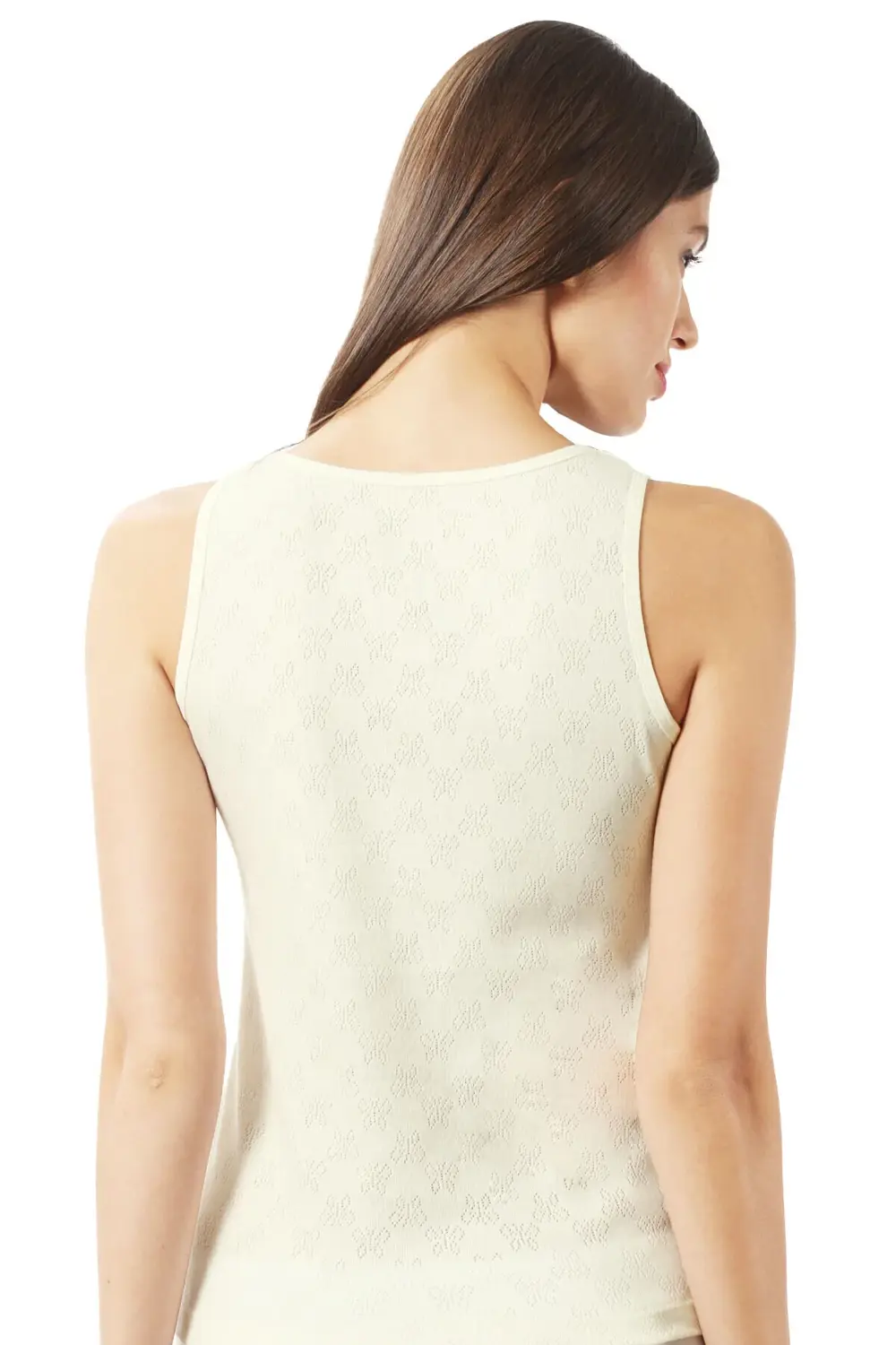 Kadın Ribana Pamuklu Dantelli Transferli Kalın Askılı Atlet