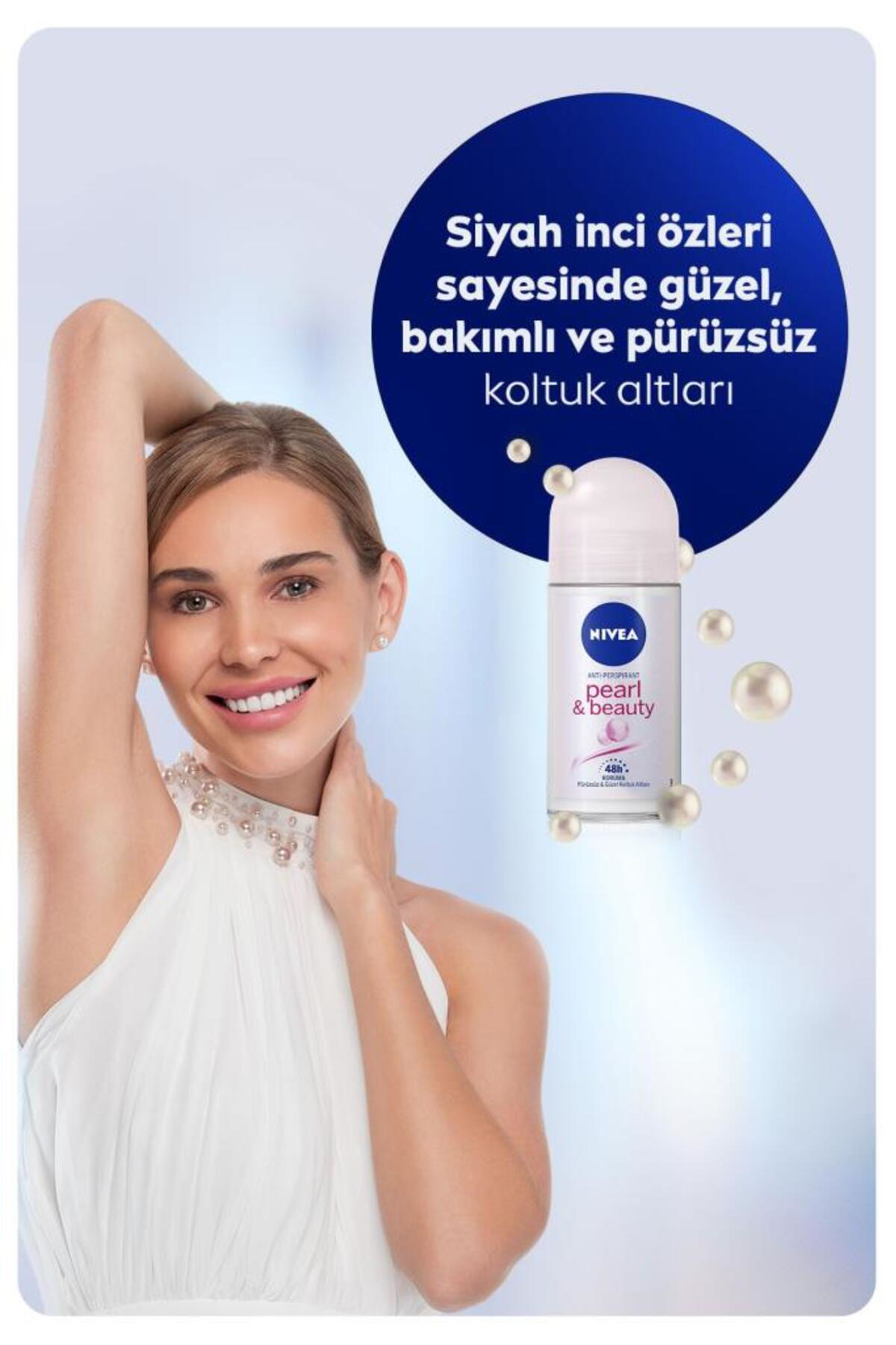 Nivea Kadın Roll-On Deodorant Pearl&Beauty 50Ml, 48 Saat Koruma, X2 Ade