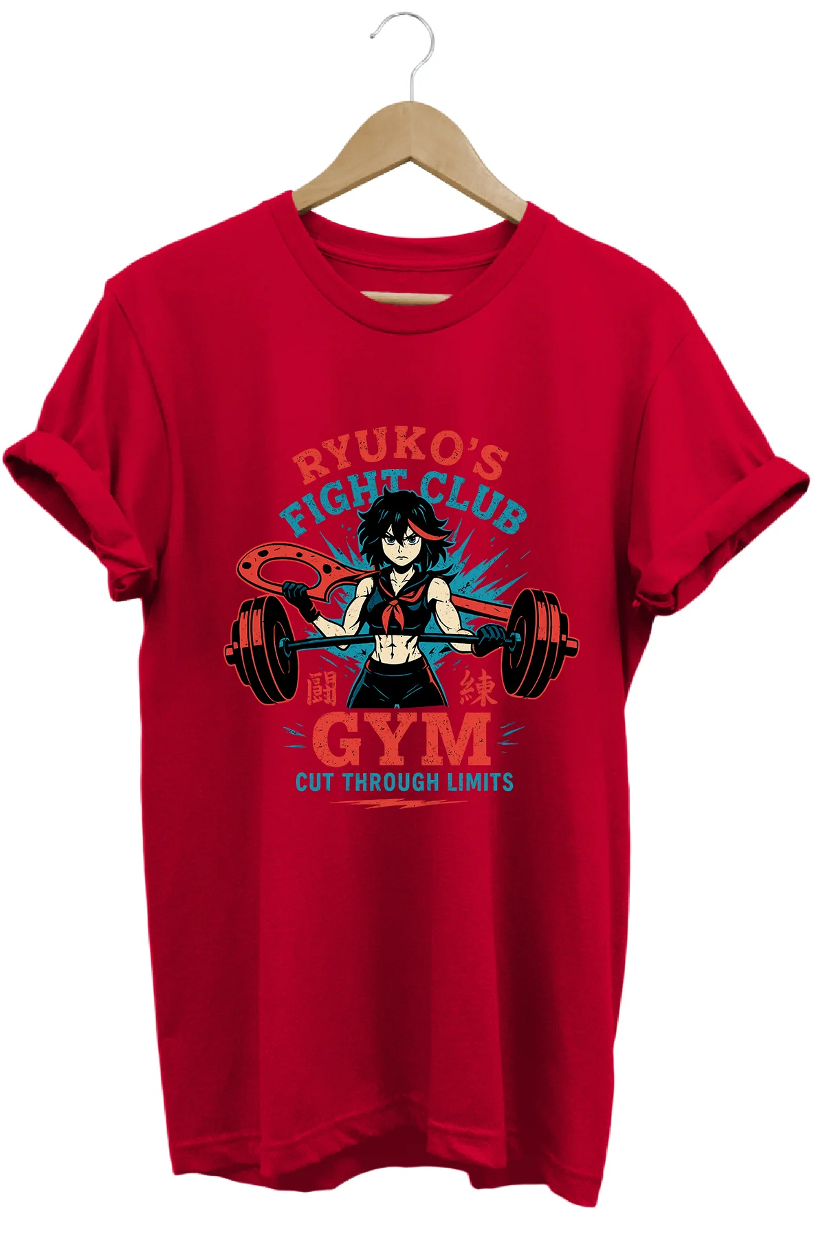 Kadın Ryuko Matoi Gym Baskılı Regular Fit %100 Pamuklu Tişört Gen