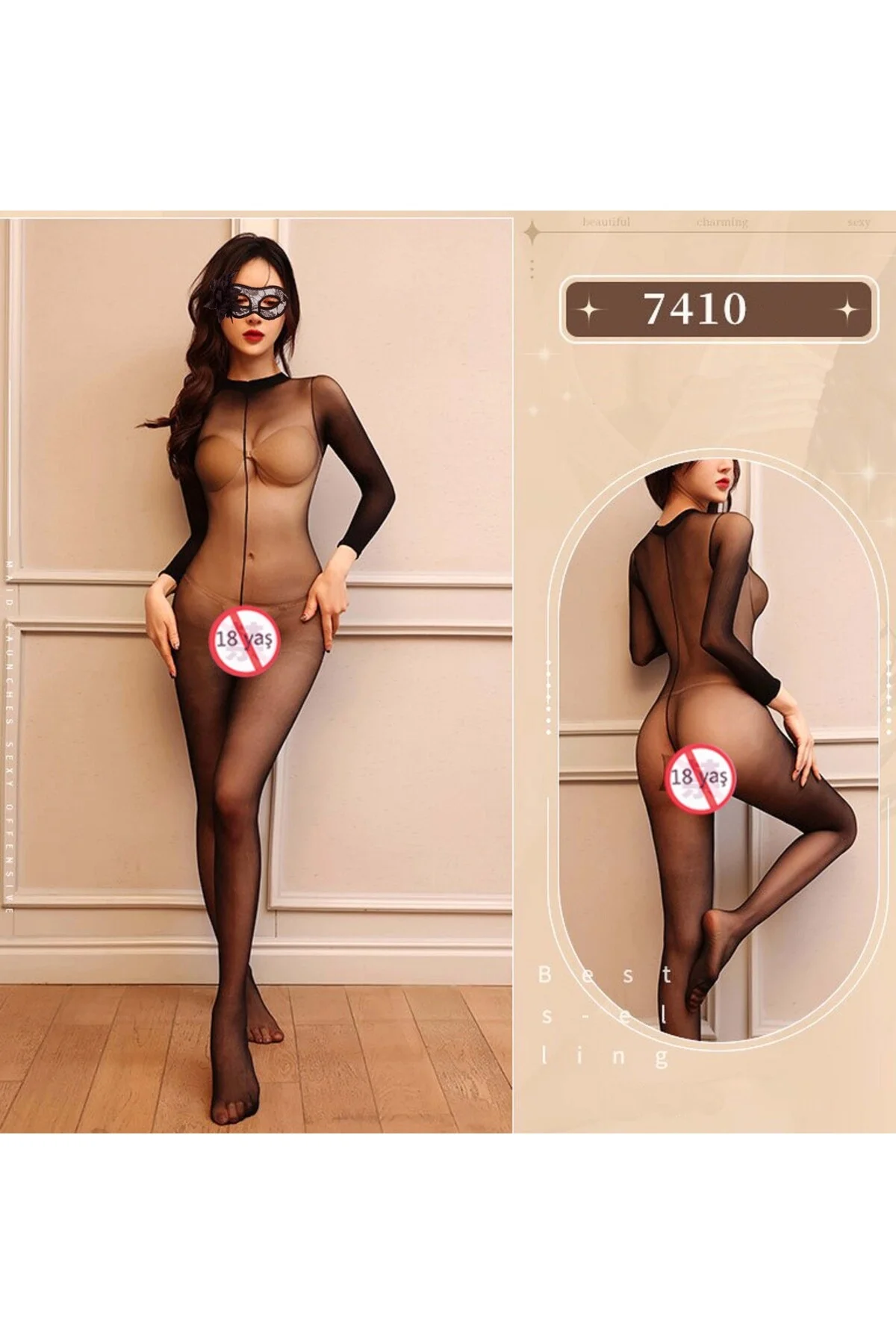 Kadın Seksi Özel Bölge Vücut Çorabı - Büyük Bedenlere Özel Şık Tasarım