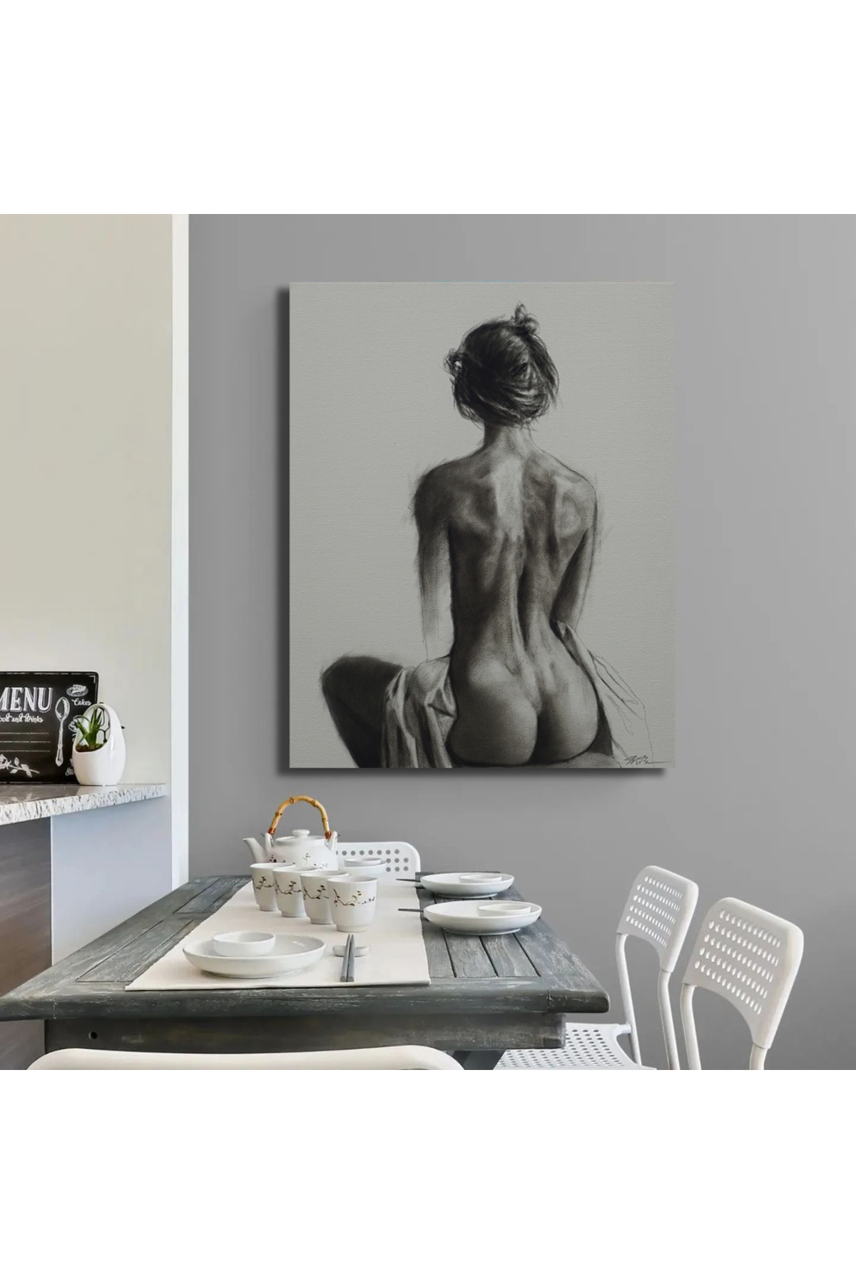 Korkmazkanvas Kadın Sırtı, Sanat. Kanvas Tablo