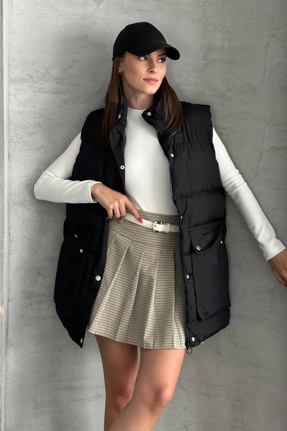 Moda Armanc Kadın Şişme Yelek - Cepli Fermuarlı Günlük Şişme Yelek