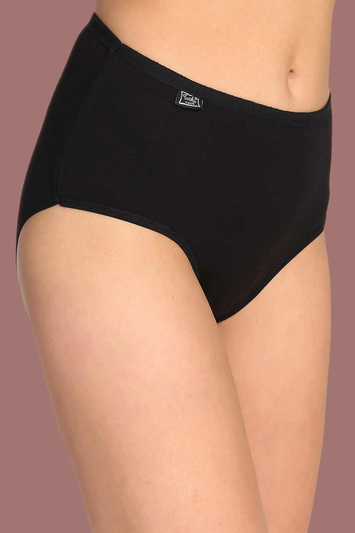 Kadın Siyah 6'lı Paket Likralı Bato Külot