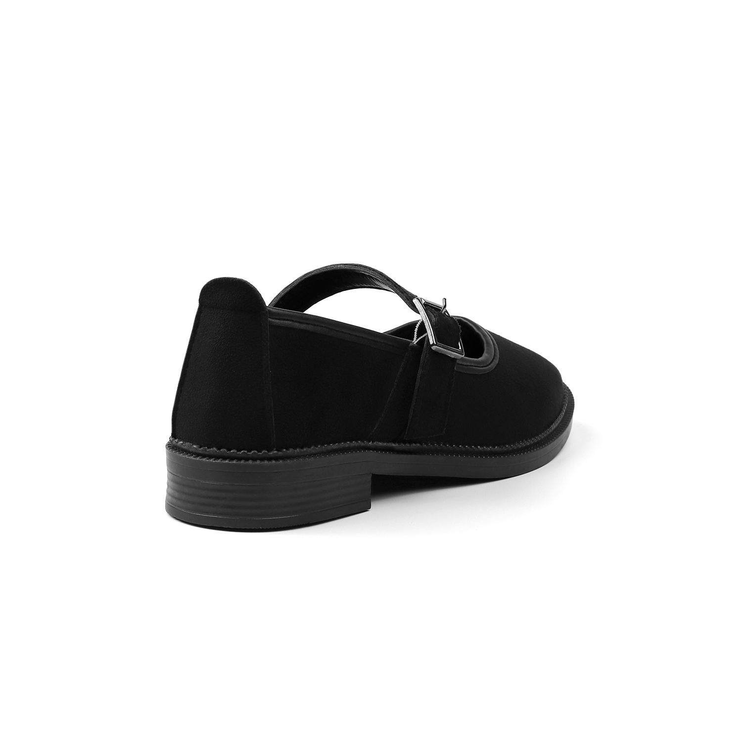 Kajila Kadın Siyah Anne Ayakkabısı Tokalı Süet Kaydırmaz Termo Taban Kıs