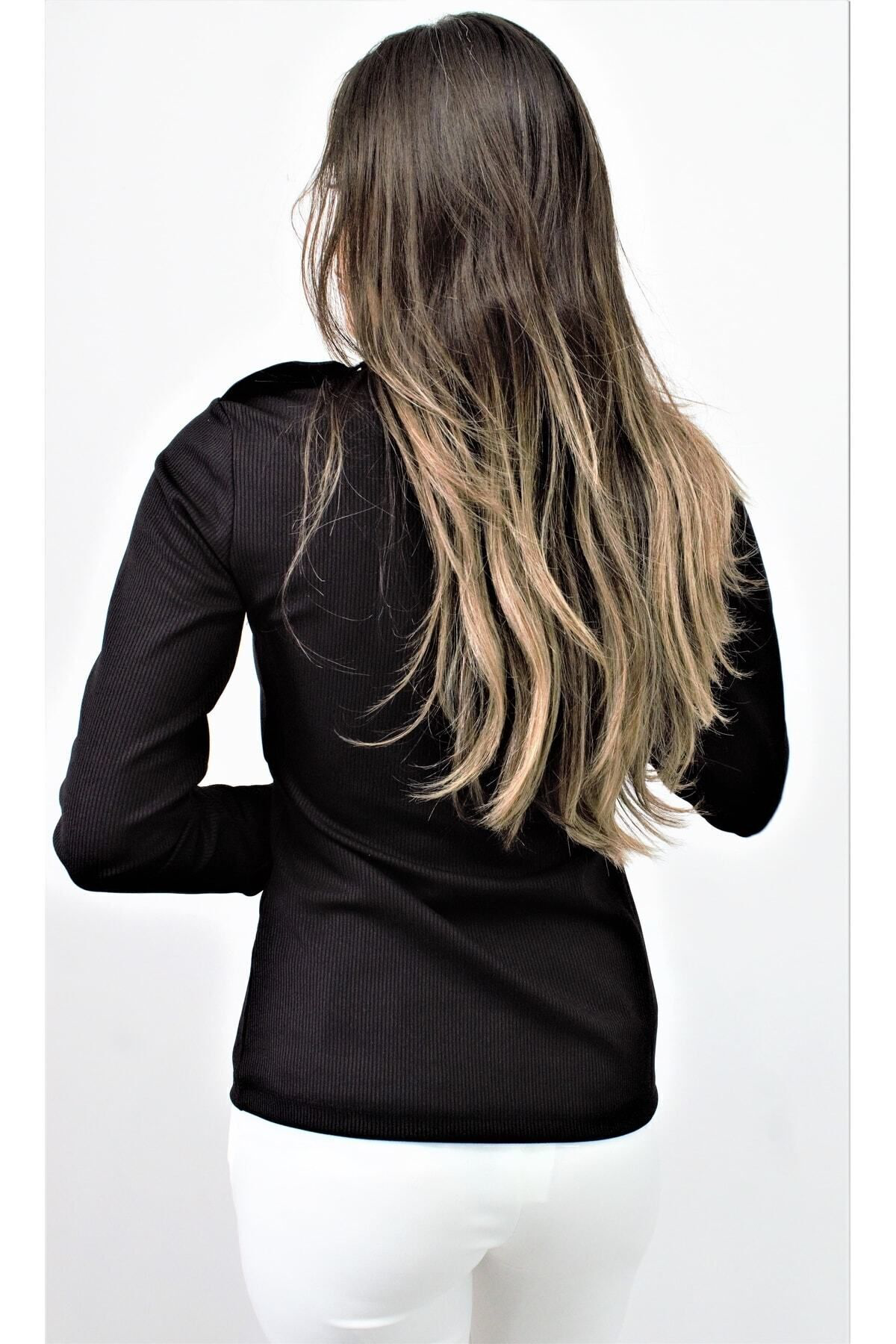 Kadın Turuncu Apoletli Düğmeli Yarım Patlı Cep Detaylı Uzun Kollu