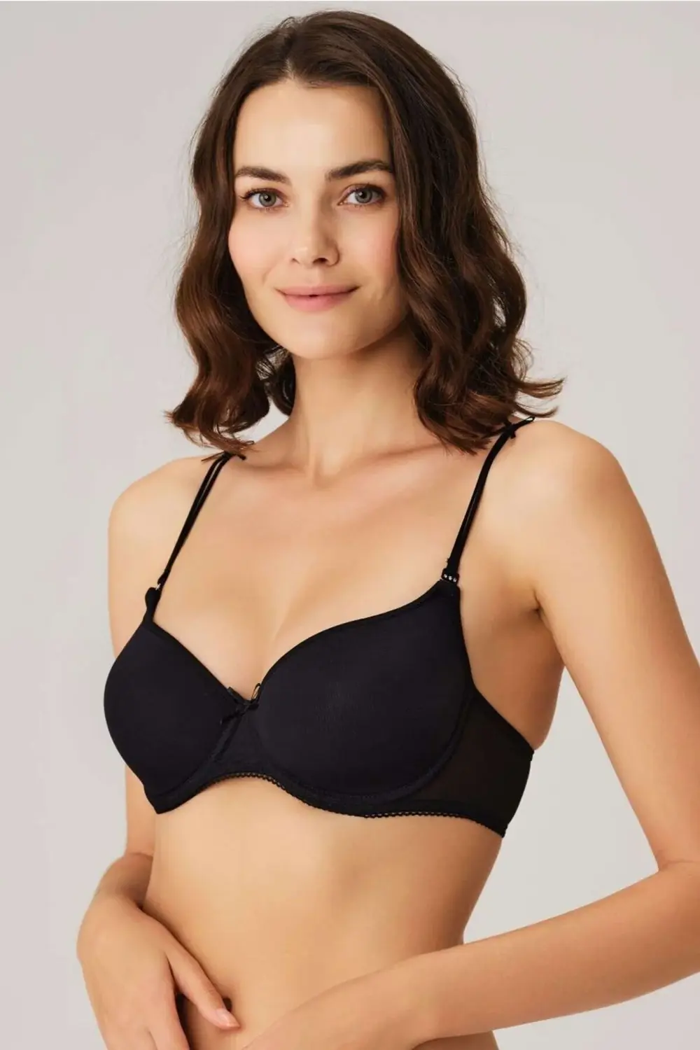 Kadın Siyah Balenli Günlük Desteksiz Dolgusuz Klasik Basic Sütyen
