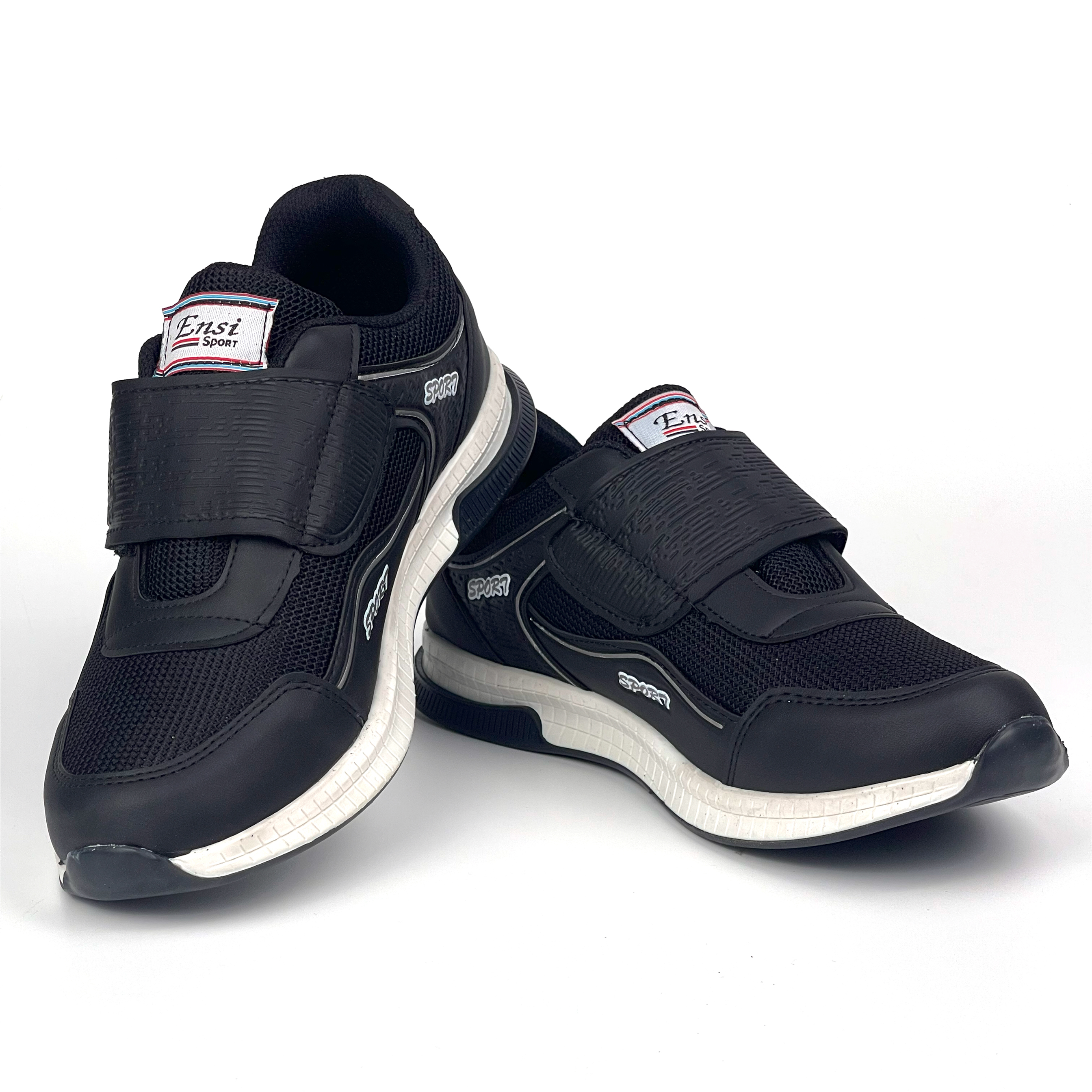 Kajila Kadın Siyah Beyaz Bağcıksız Cırtlı Hafif Rahat Günlük Sneaker Spo