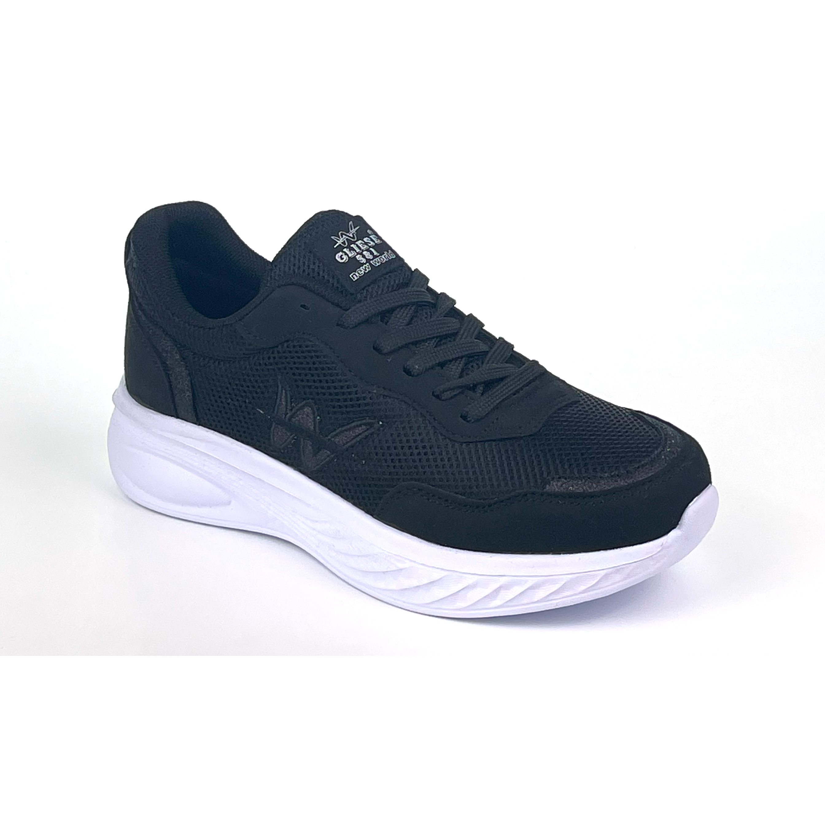 Kajila Kadın Siyah Beyaz Hafif Fileli Günlük Rahat Sneaker Spor Ayakkabı