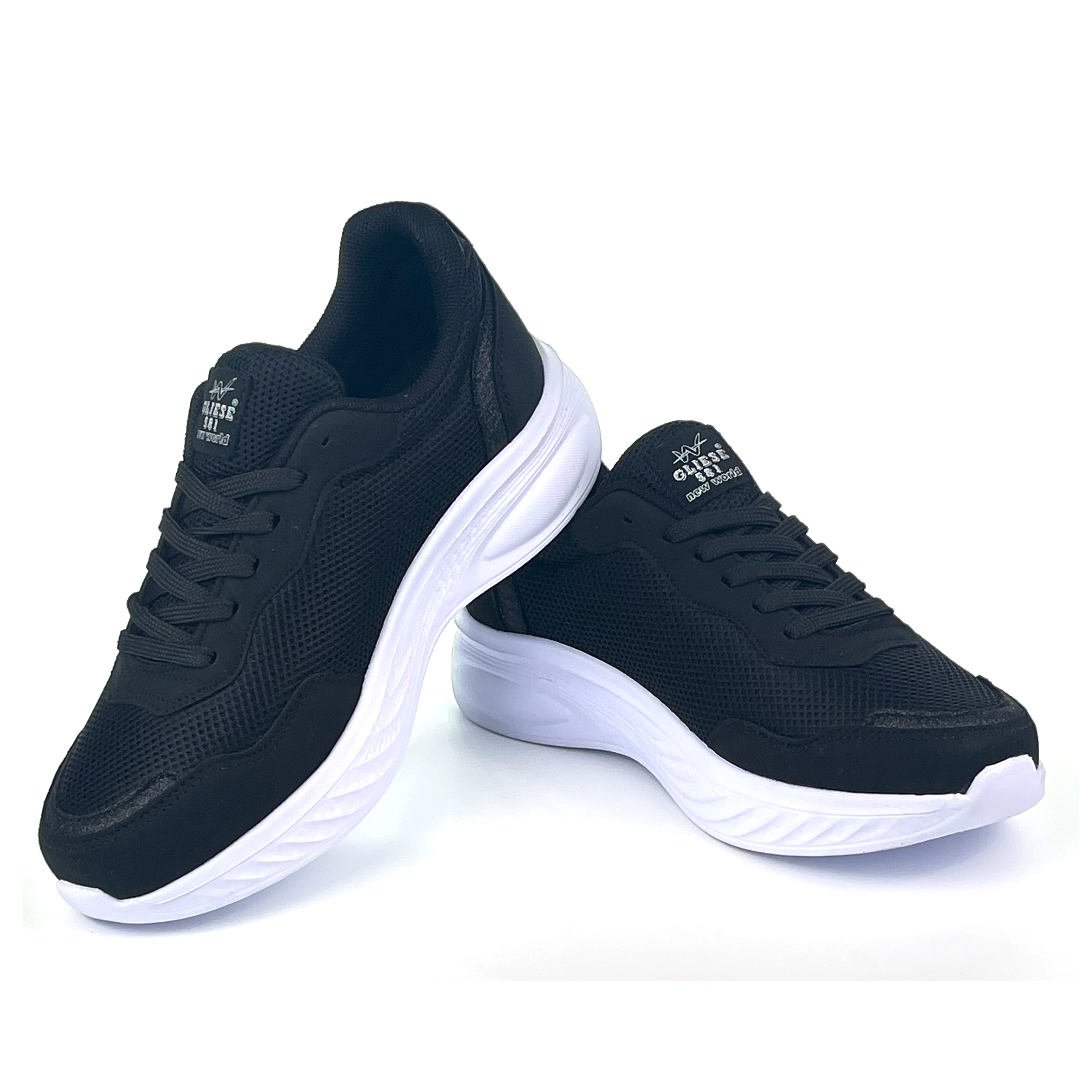 Kajila Kadın Siyah Beyaz Hafif Fileli Günlük Rahat Sneaker Spor Ayakkabı