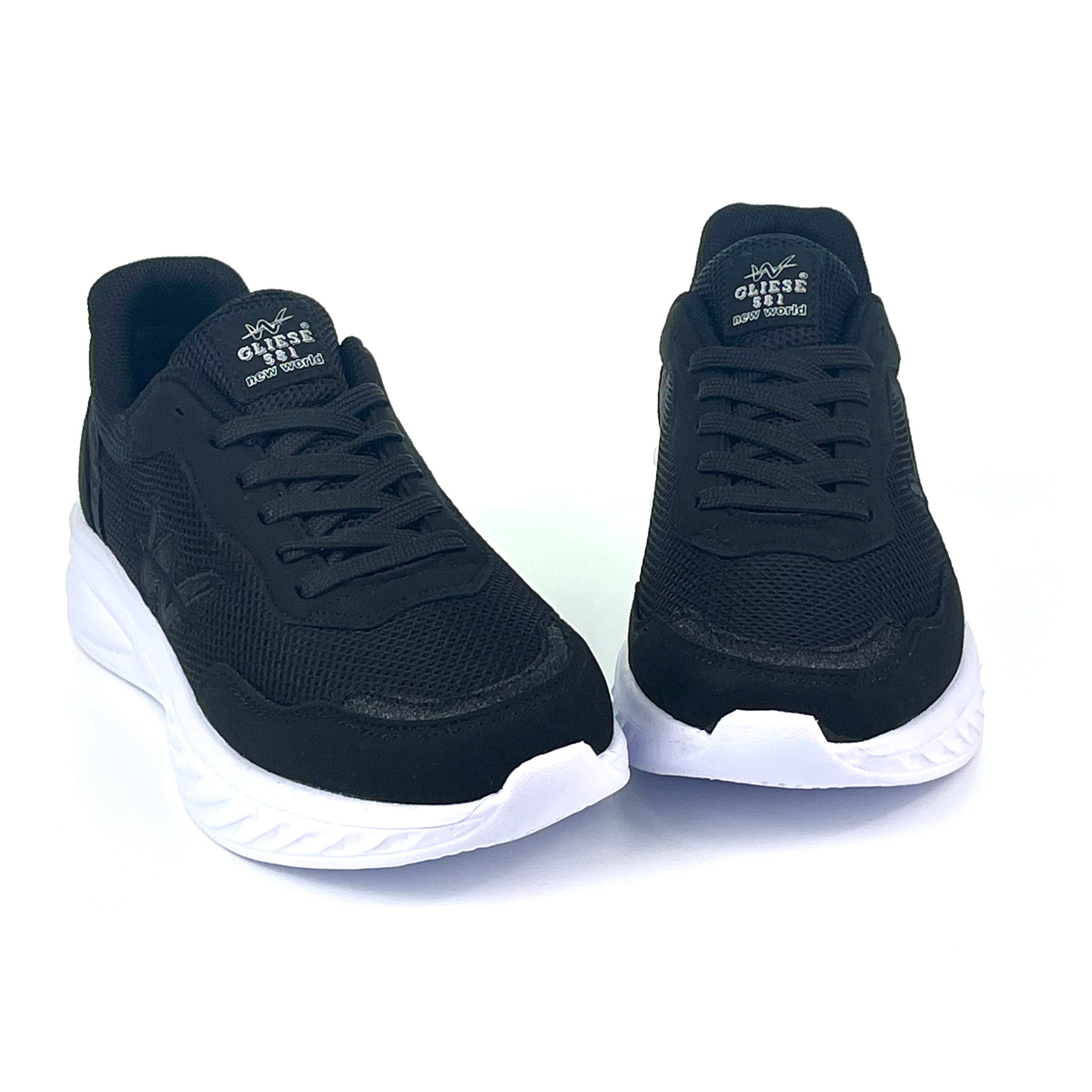 Kajila Kadın Siyah Beyaz Hafif Fileli Günlük Rahat Sneaker Spor Ayakkabı