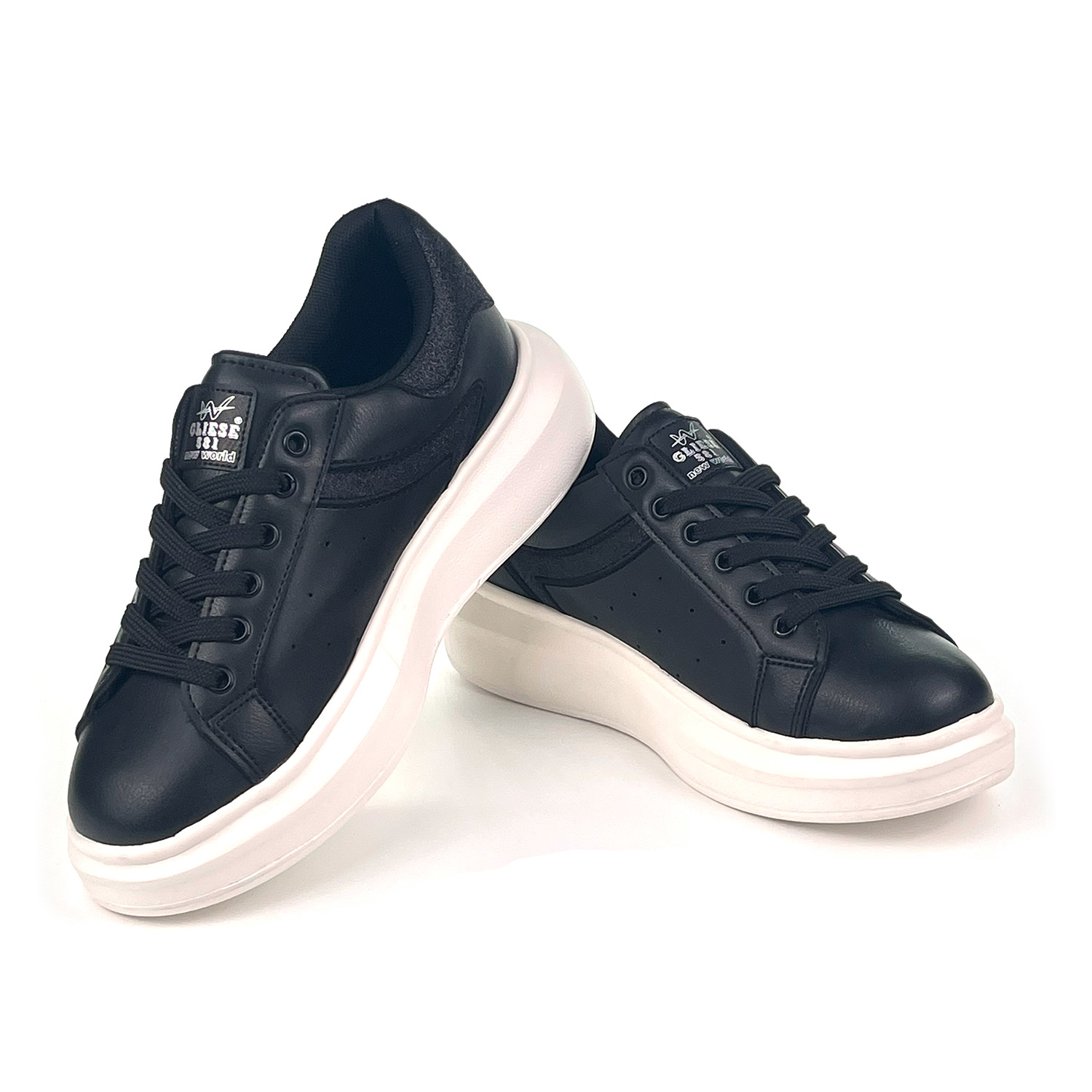 Kadın Siyah Beyaz Simli Rahat Günlük Sneaker Spor Ayakkabı Kadın Siyah Beyaz Simli Rahat Günlük Sneaker Spor Ayakkabı