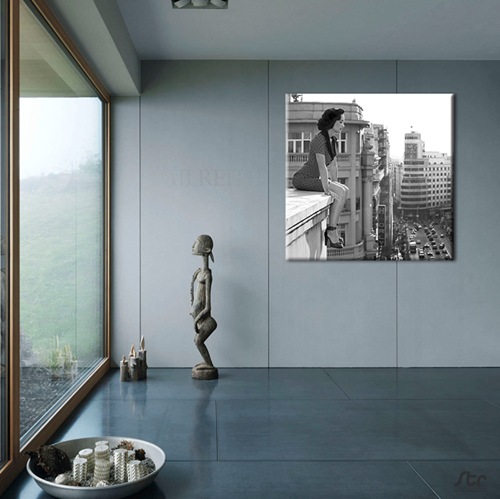 Kadın Siyah Beyaz  Kanvas Tablo