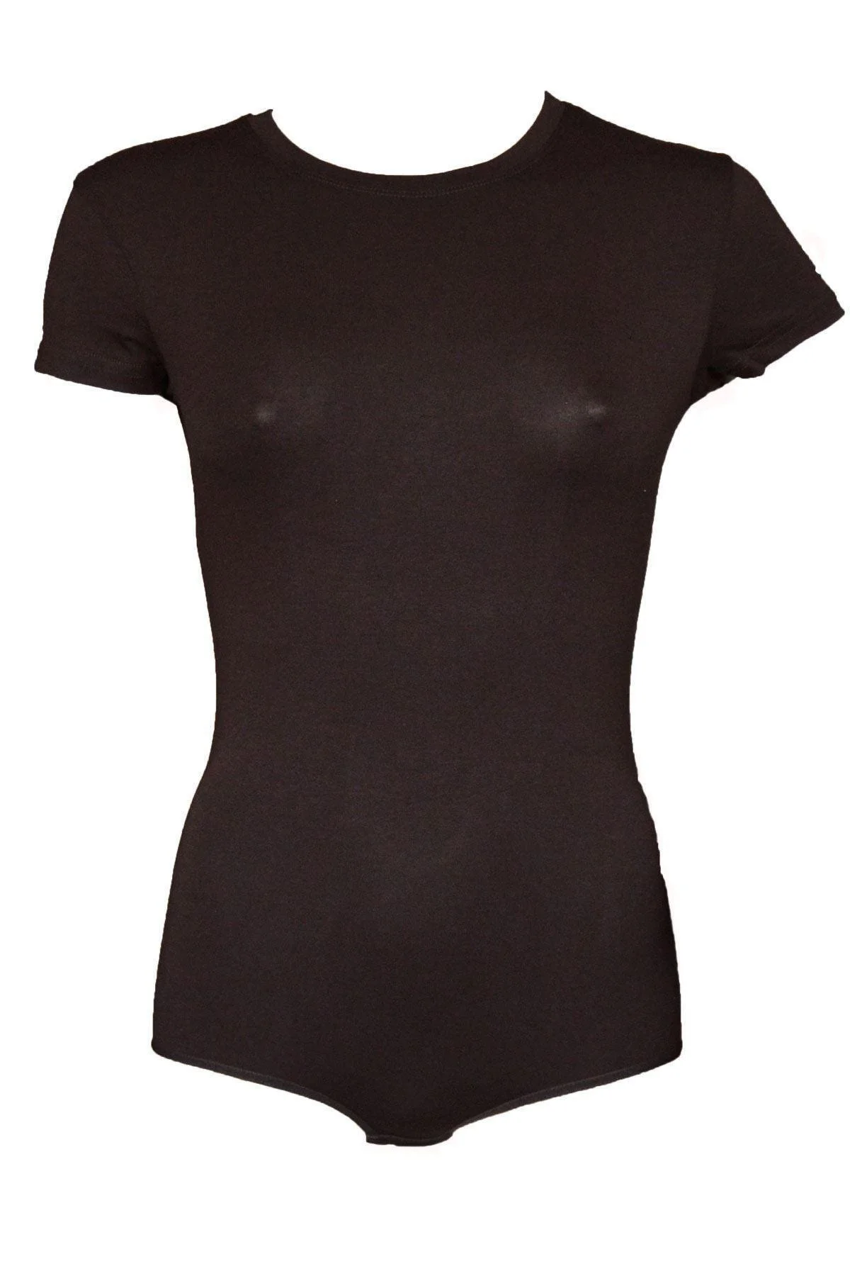 Kadın Modal Kısa Kol Bisiklet Yaka Beyaz Çıtçıtlı Body