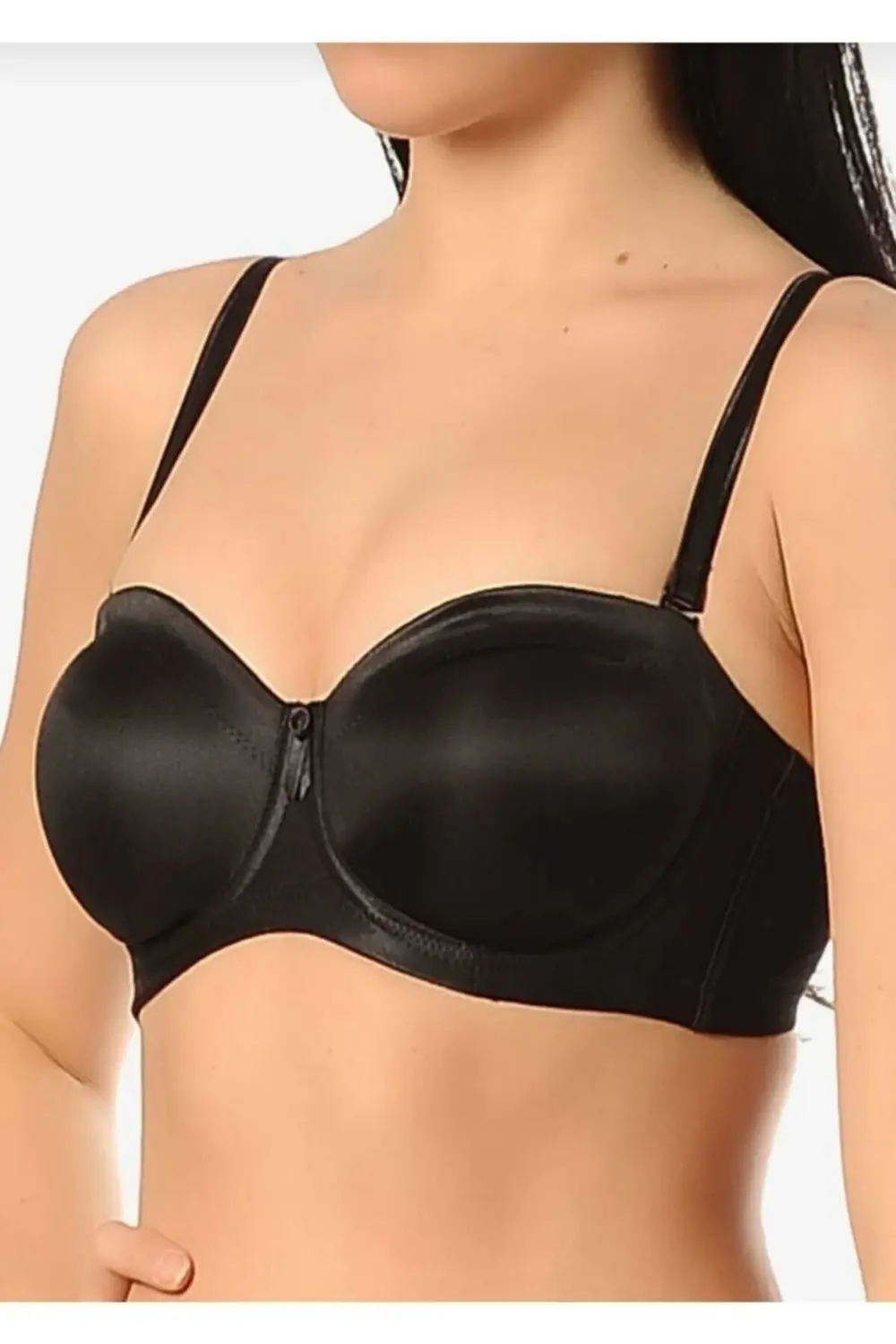 Kadın Siyah Çıkartılabilir Askılı Straplez Toparlayıcı Sütyen B/c