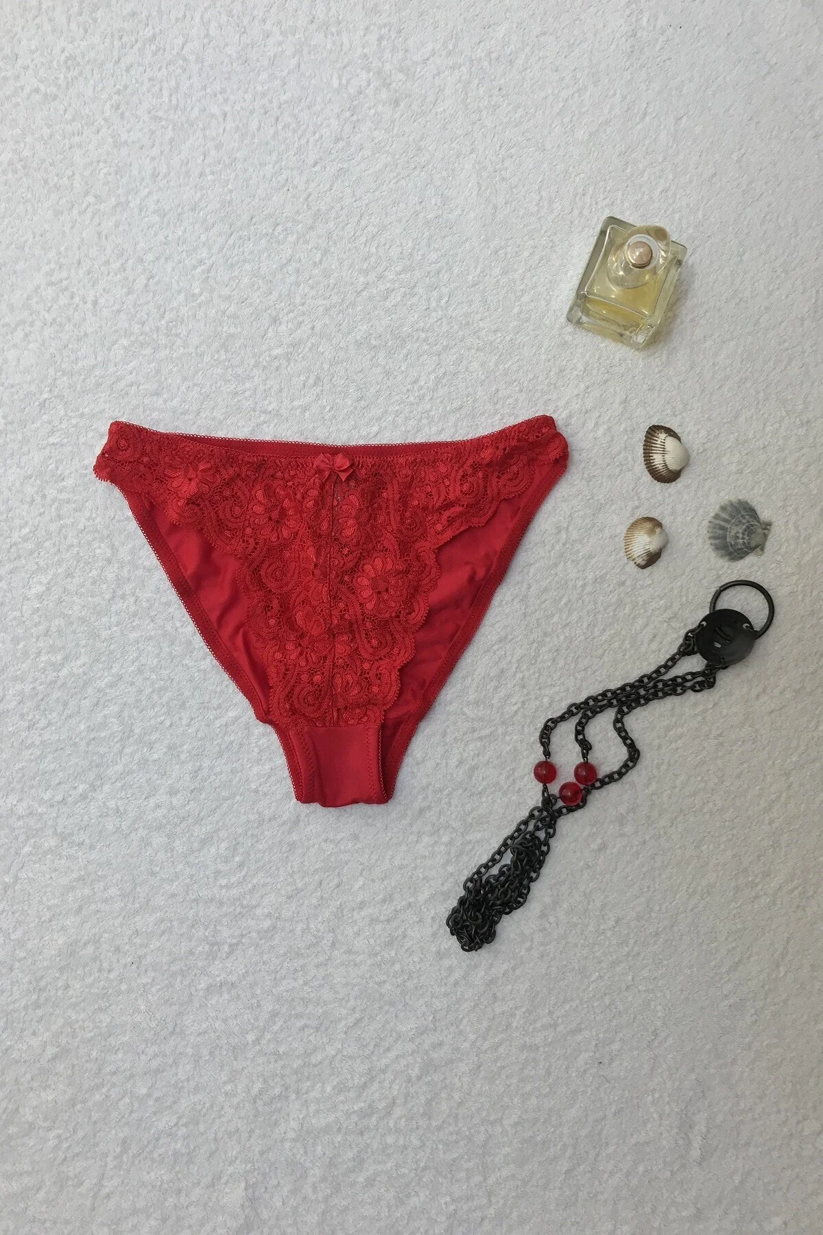 Kadın Kırmızı Dantelli Slip