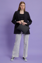 İhtiyaçavm Kadin Siyah Deri Kapitone Clutch El Çantasi