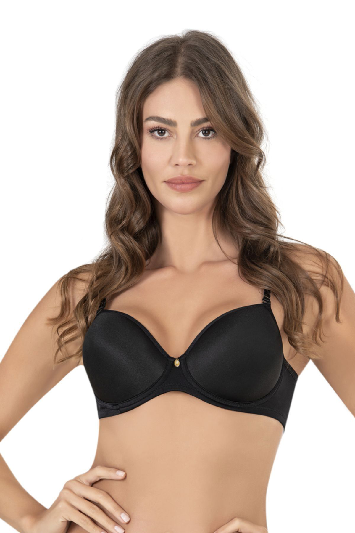 Kadın Siyah Diana Desteksiz Dolgusuz Balenli (Telli) Soft Cup Sütyen 9700